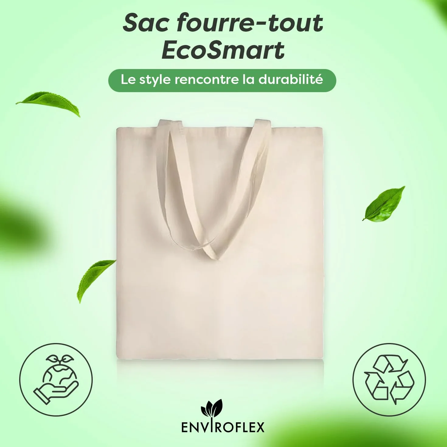Bolsas de tela tote bag algodón 100% natural yute reutilizables 38 x 42 cm