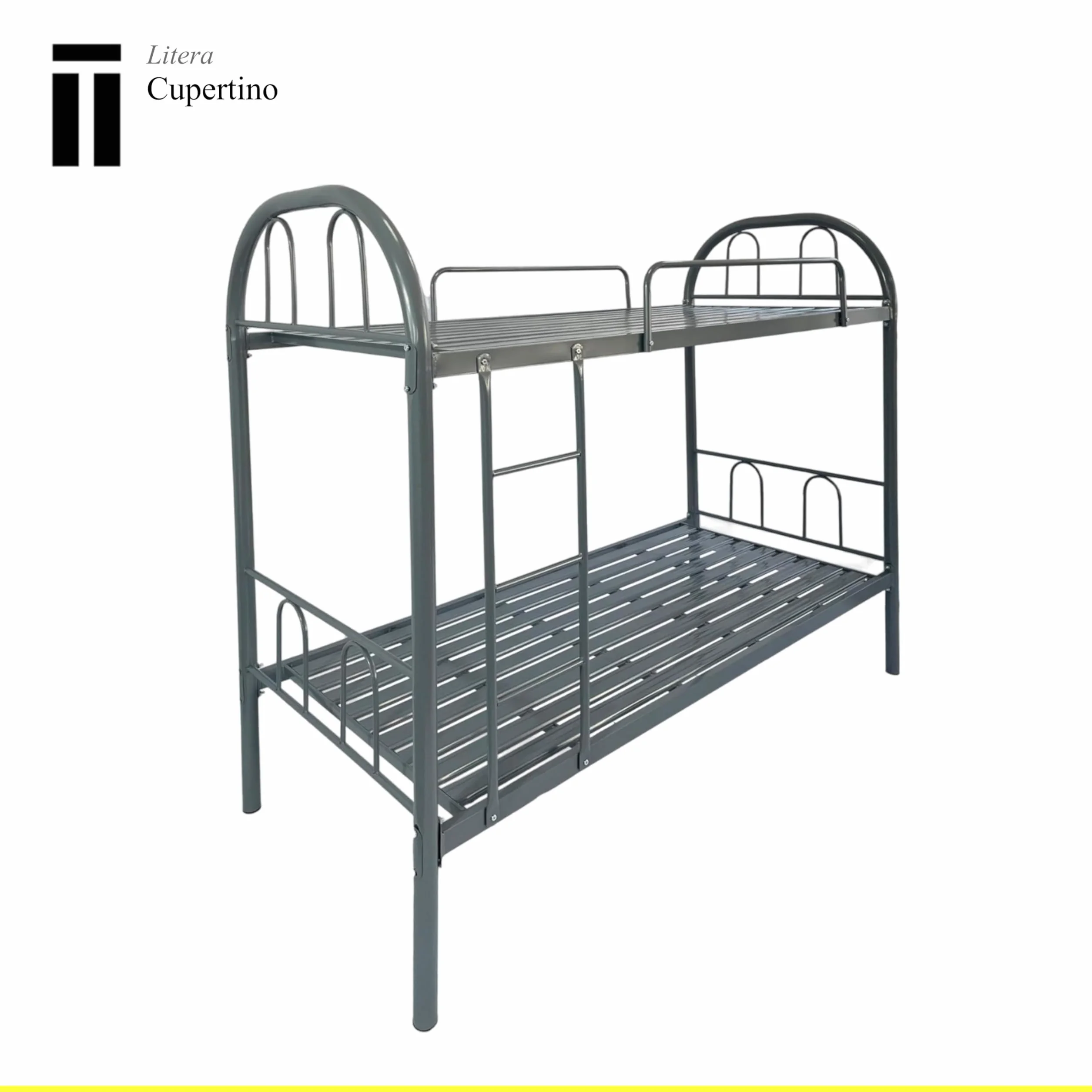 Shiito | Modelo Cupertino - Litera Metálica | Gran Resistencia y Durabilidad | Optimiza el Espacio en tu habitación | 90 x 190 cm - Gris