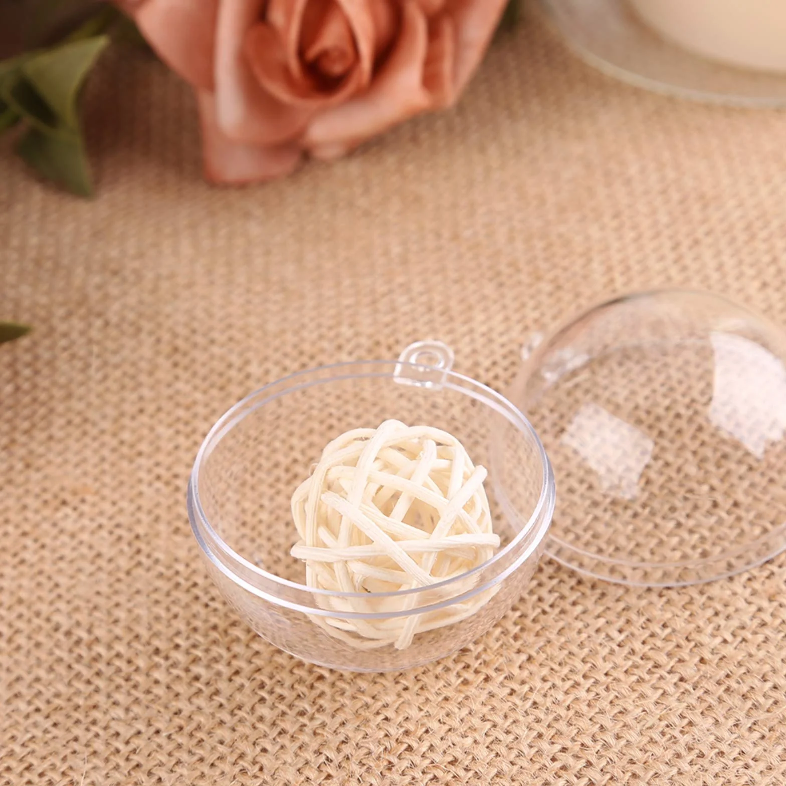 Bolas de Navidad Acrílico Transparente 8cm 20 uds para Decorar Árbol Navidad
