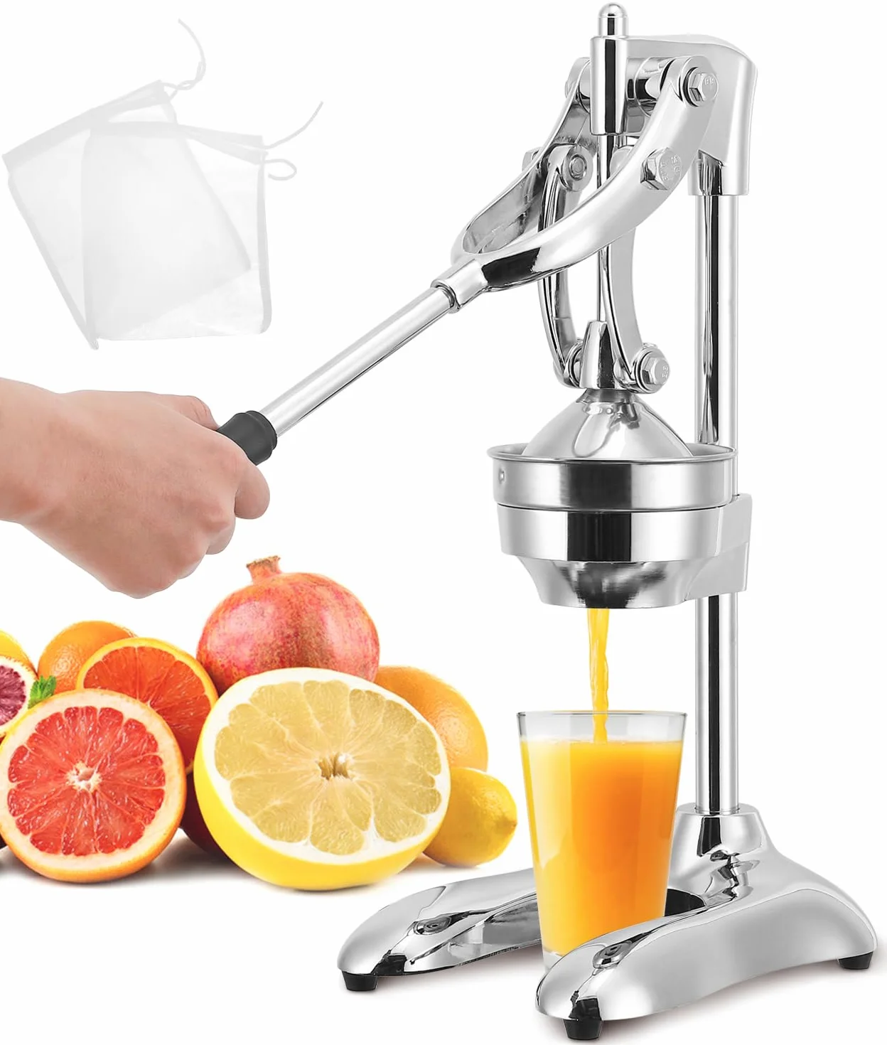 Exprimidor De Cítricos Manual Comercial De Doble Modo Moongiantgo, Prensa Ergonómica Para Naranjas, Limones Y Sandías