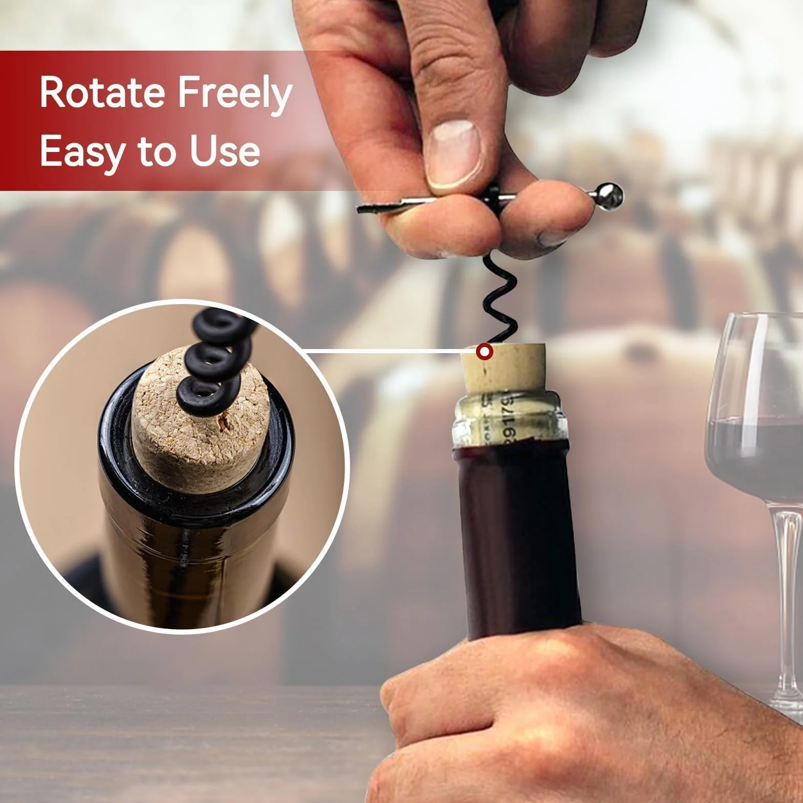 2pcs Abridor de Vino, Sacacorchos Espiral Abridor de Botellas de Acero Inoxidable Portátil Abridor de Botellas de Vino Cerveza con Llavero pequeño Sacacorchos de Vino