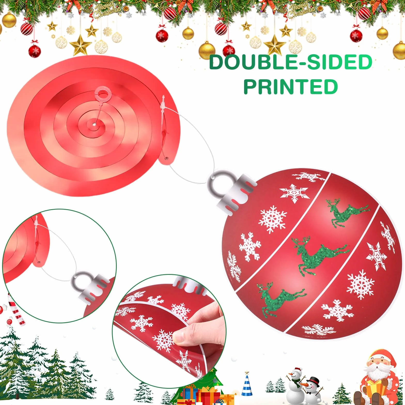 54 Decoraciones Colgantes de Navidad con Remolinos de Papel de Aluminio Adornos de Bola