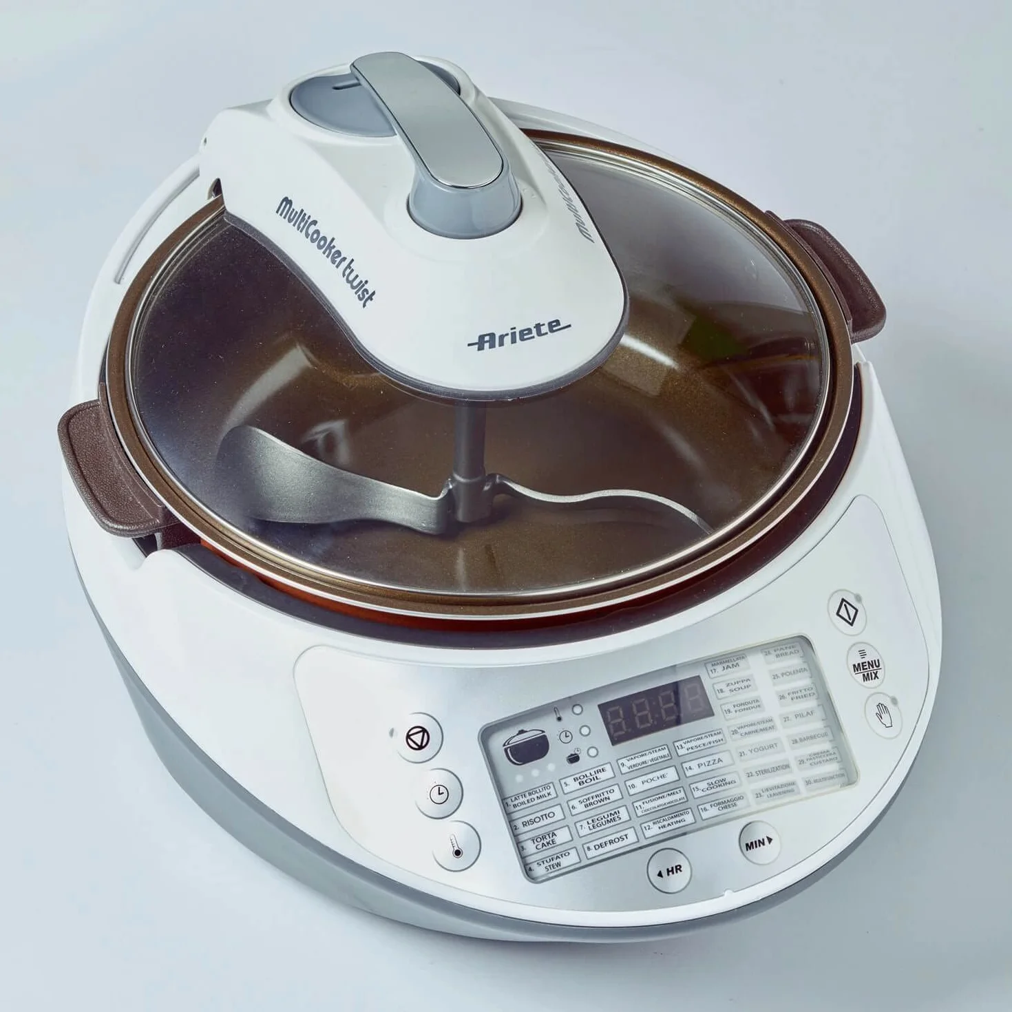 Ariete Olla a presión multifunción 2945 Multicooker Twist, 5 l, LCD, 30 programas, blanco/gris