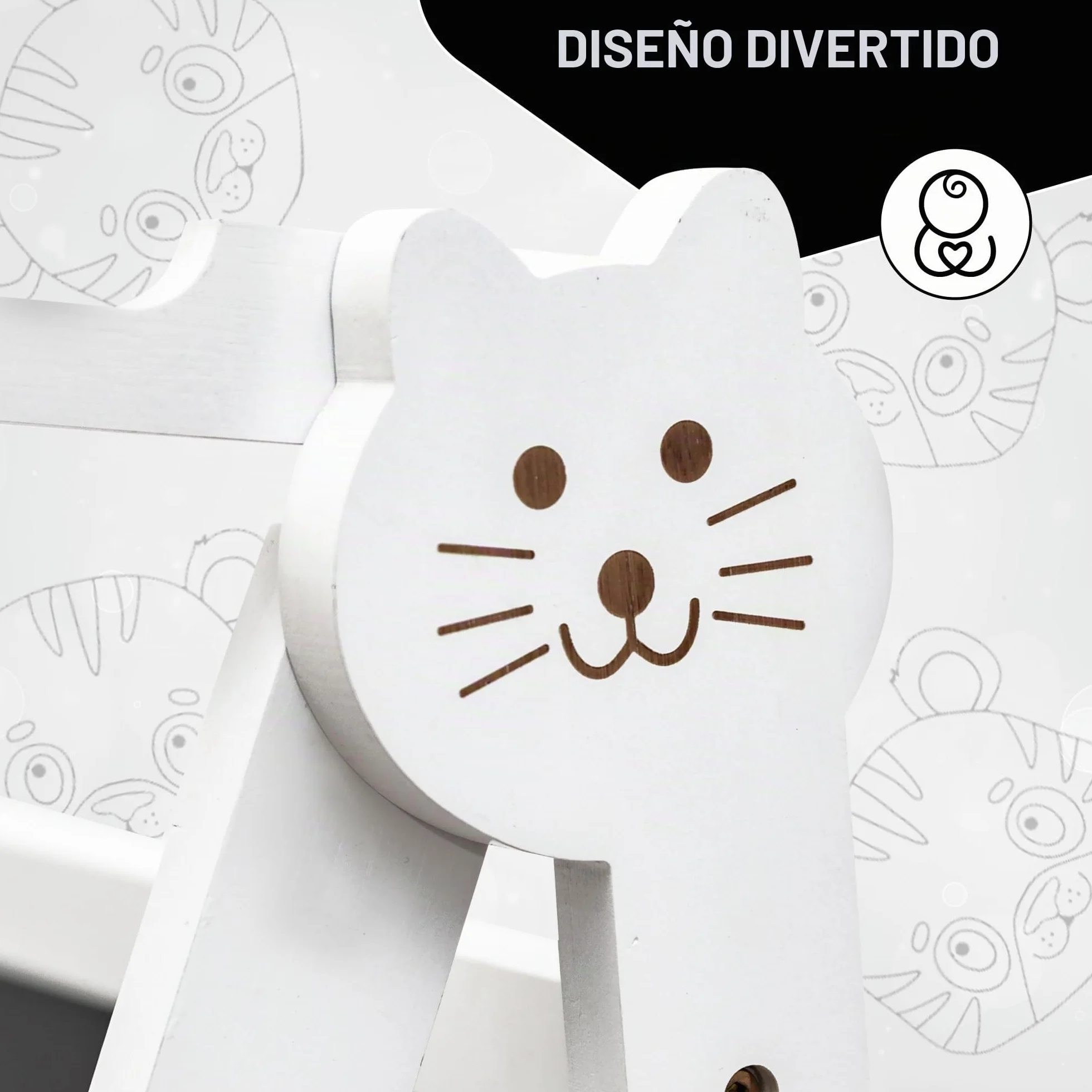 OemmieTorre de Aprendizaje - Torre Montessori - Escalera Plegable para Niños (Blanco)