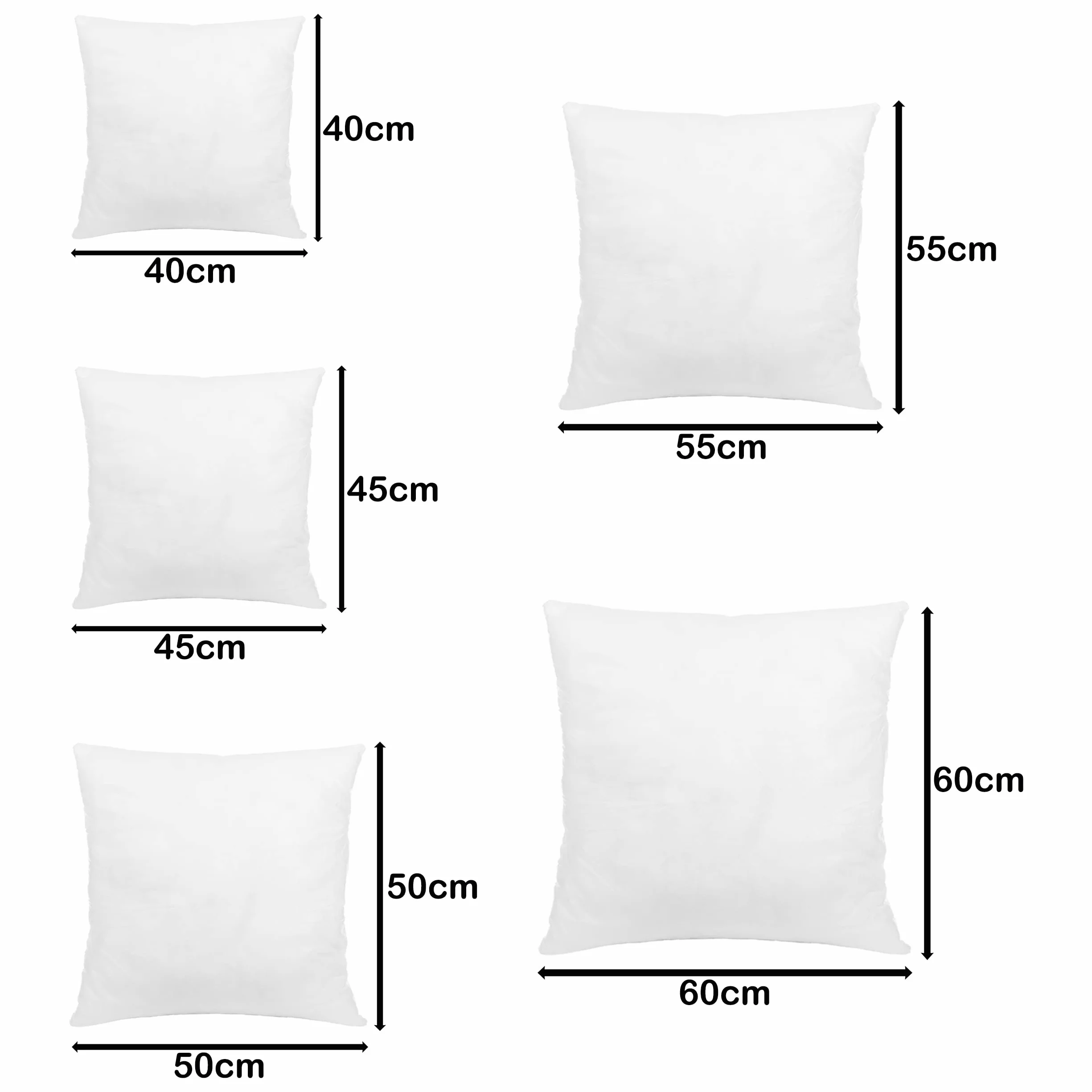 Relleno de cojín 45x45cm Fibra Hueca Siliconada Antialérgico 100% poliéster 1 Unidad