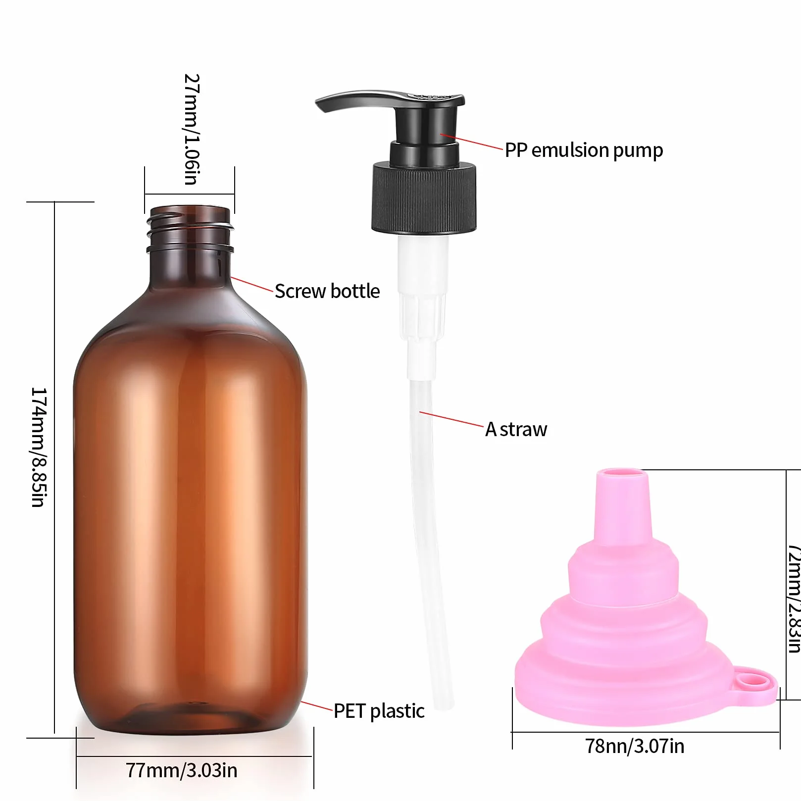 Botes Botellas dispensadores dosificador vacías 500ml plastico para loción champu gel jabon manos ducha rellenables baño