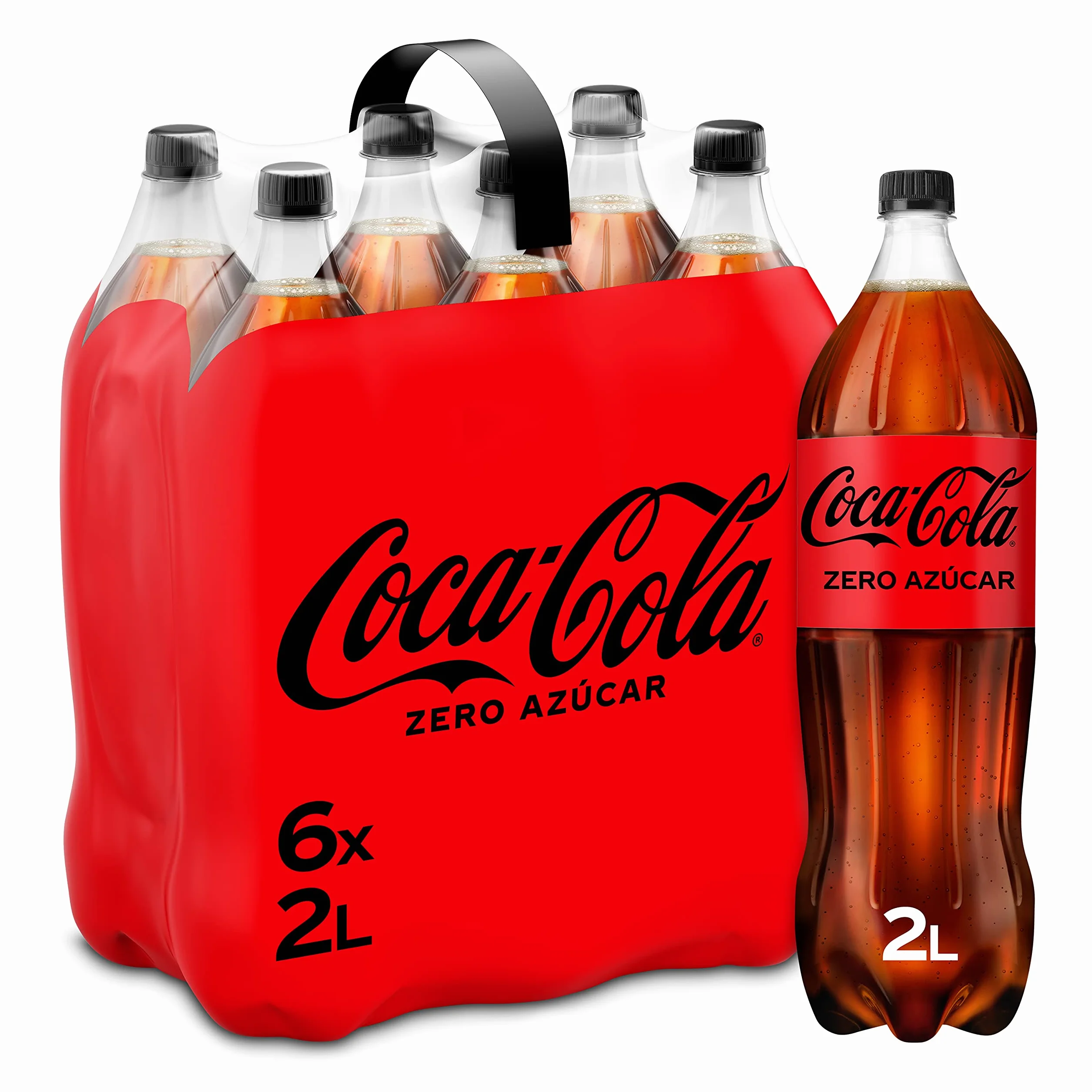 Coca-Cola Zero Azúcar Refresco de Cola sin Azúcar Pack 6 Botellas de 2L