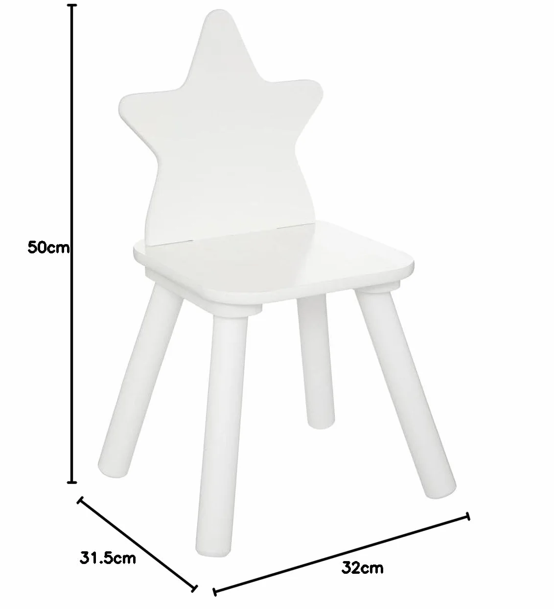 Atmosphera - Silla Infantil Stars - Madera y Pino - Blanco