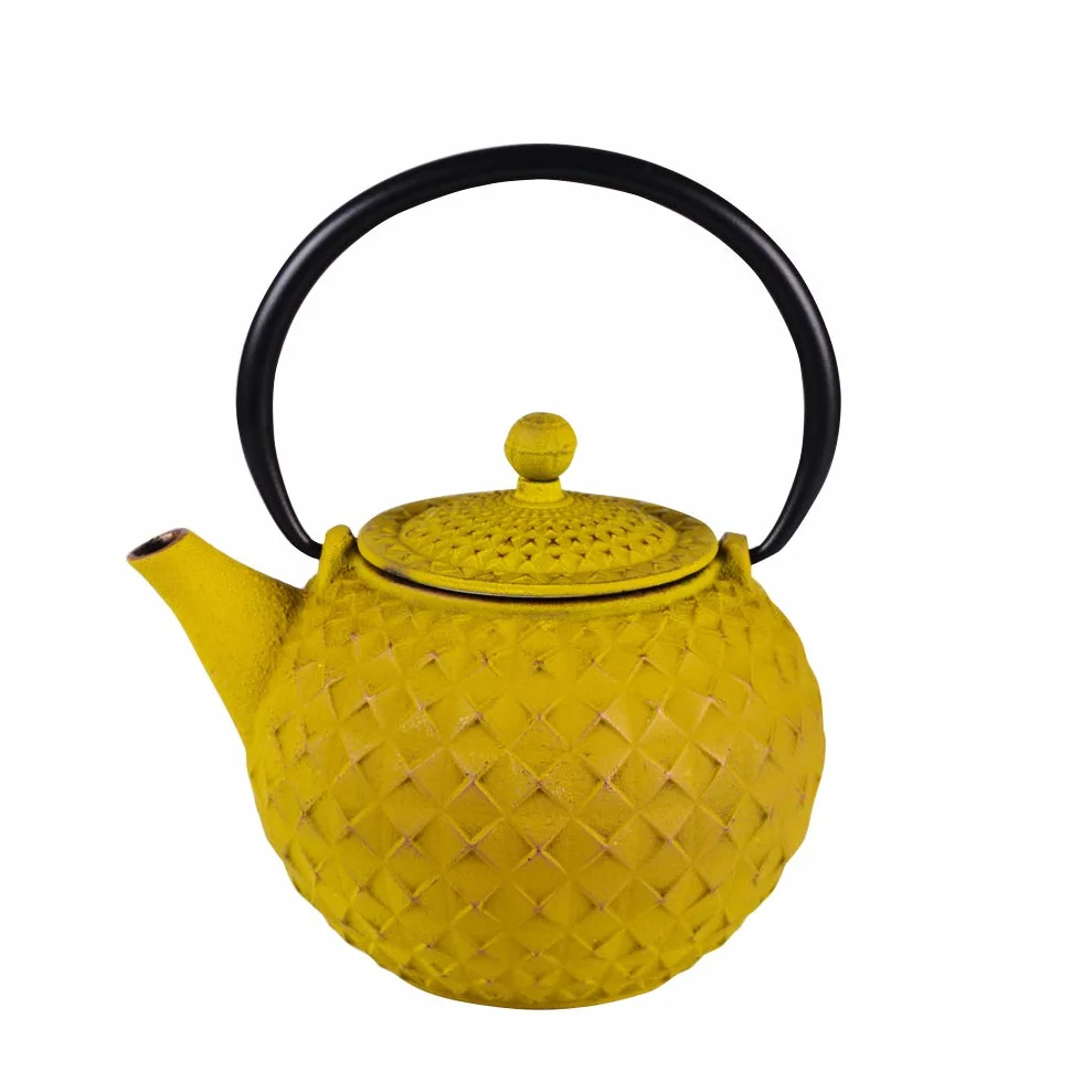Trend'up - Tetera de hierro fundido 1 l con fitre inox Octo amarillo