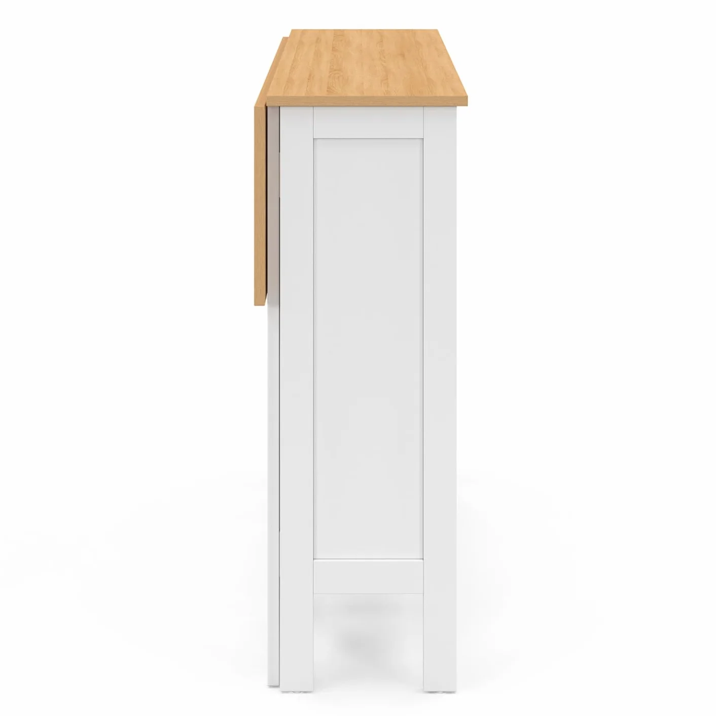 IDMarket – Conjunto de mesa de bar ilot Aquiles y 2 taburetes madera blanca bandeja forma haya