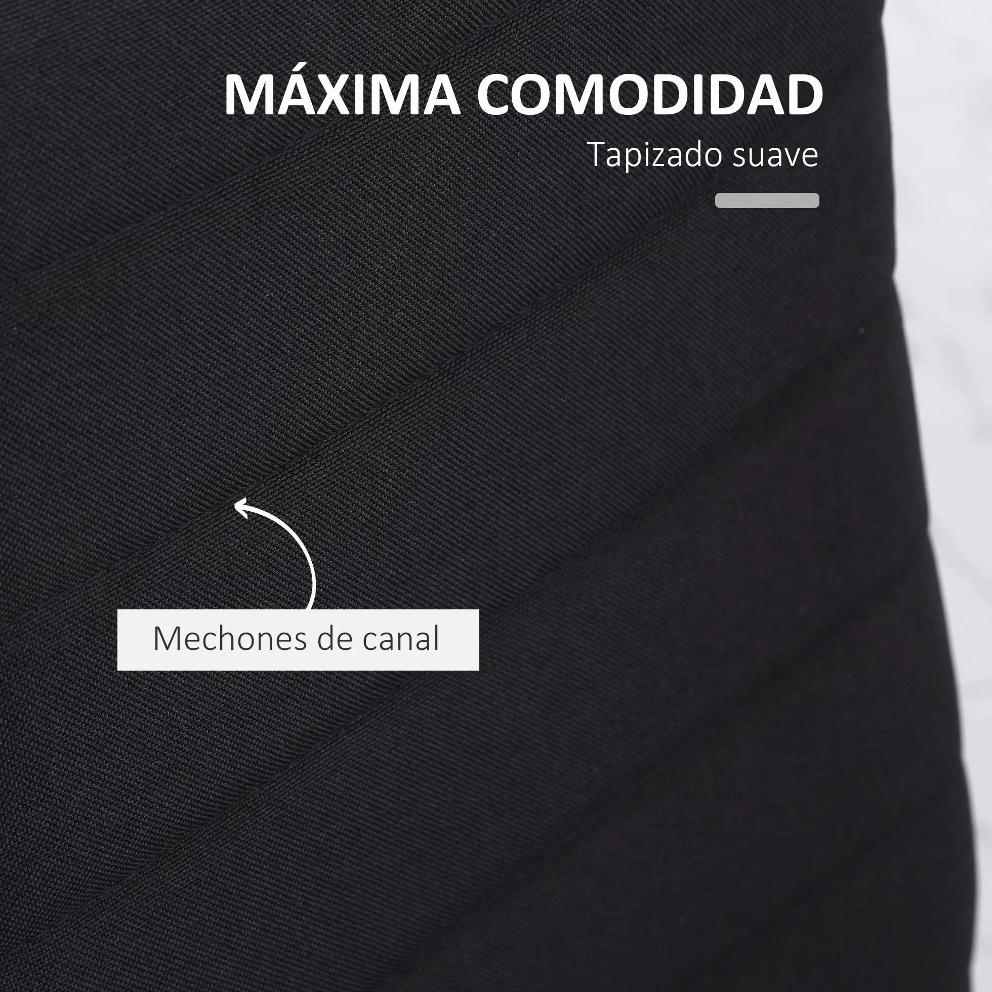 HOMCOM Pack de 4 Sillas de Comedor Modernas, Sillas de Cocina Tapizadas en Lino Sintético con Respaldo Alto y Patas de Metal, para Salón, Negro