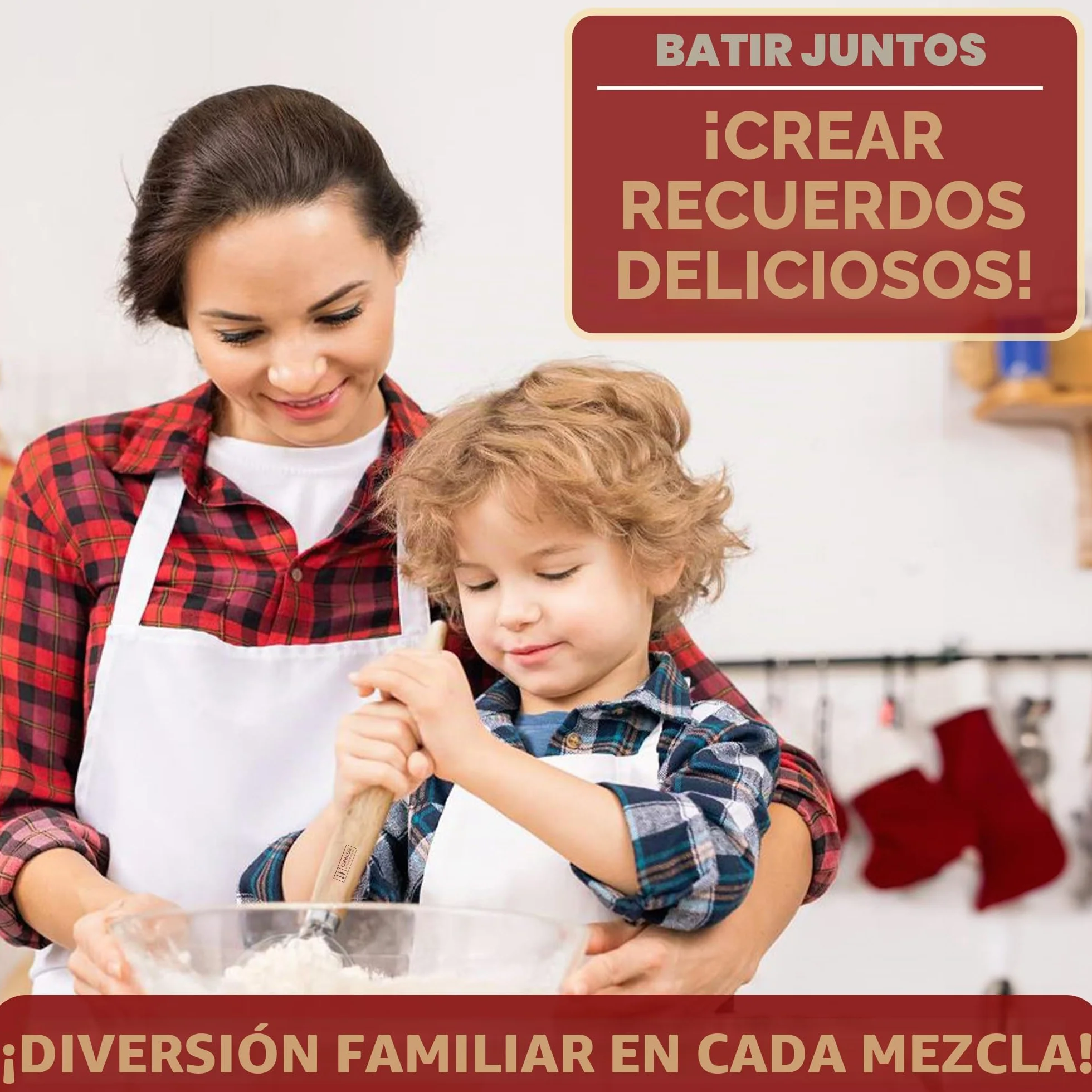 ORBLUE Batidor Danés Set 2 Piezas Mezclador Masa Manual Gancho