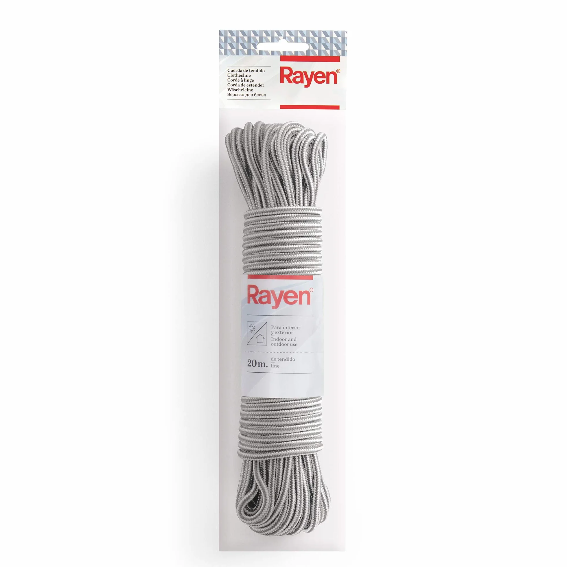 Cuerda de Nylon Antideslizante 20 m Gris para Interior y Exterior
