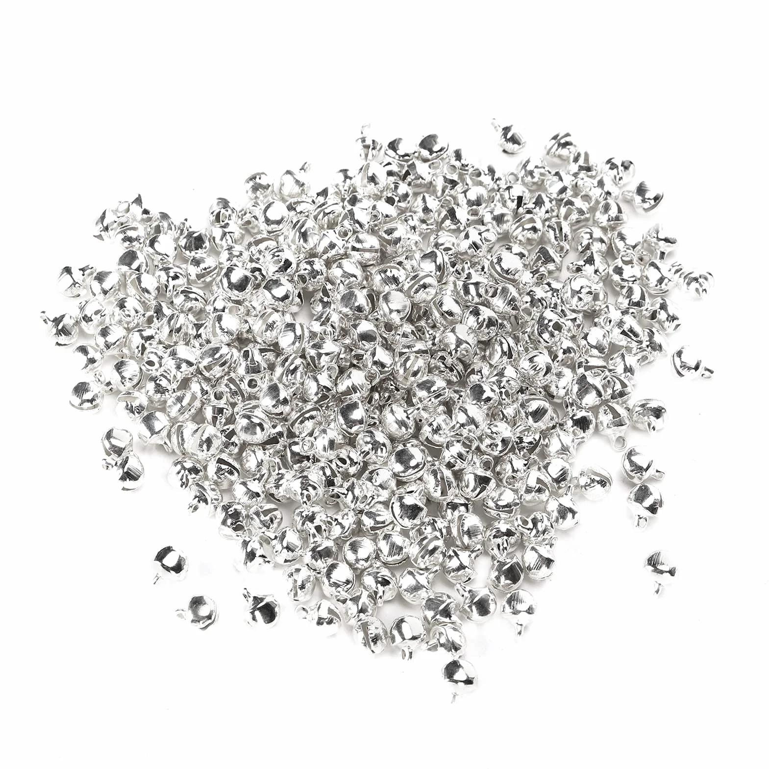 Cascabeles Pequeños de Hierro Plateado 300 Piezas para Pulsera, Collar, Llavero, Decoración Navideña