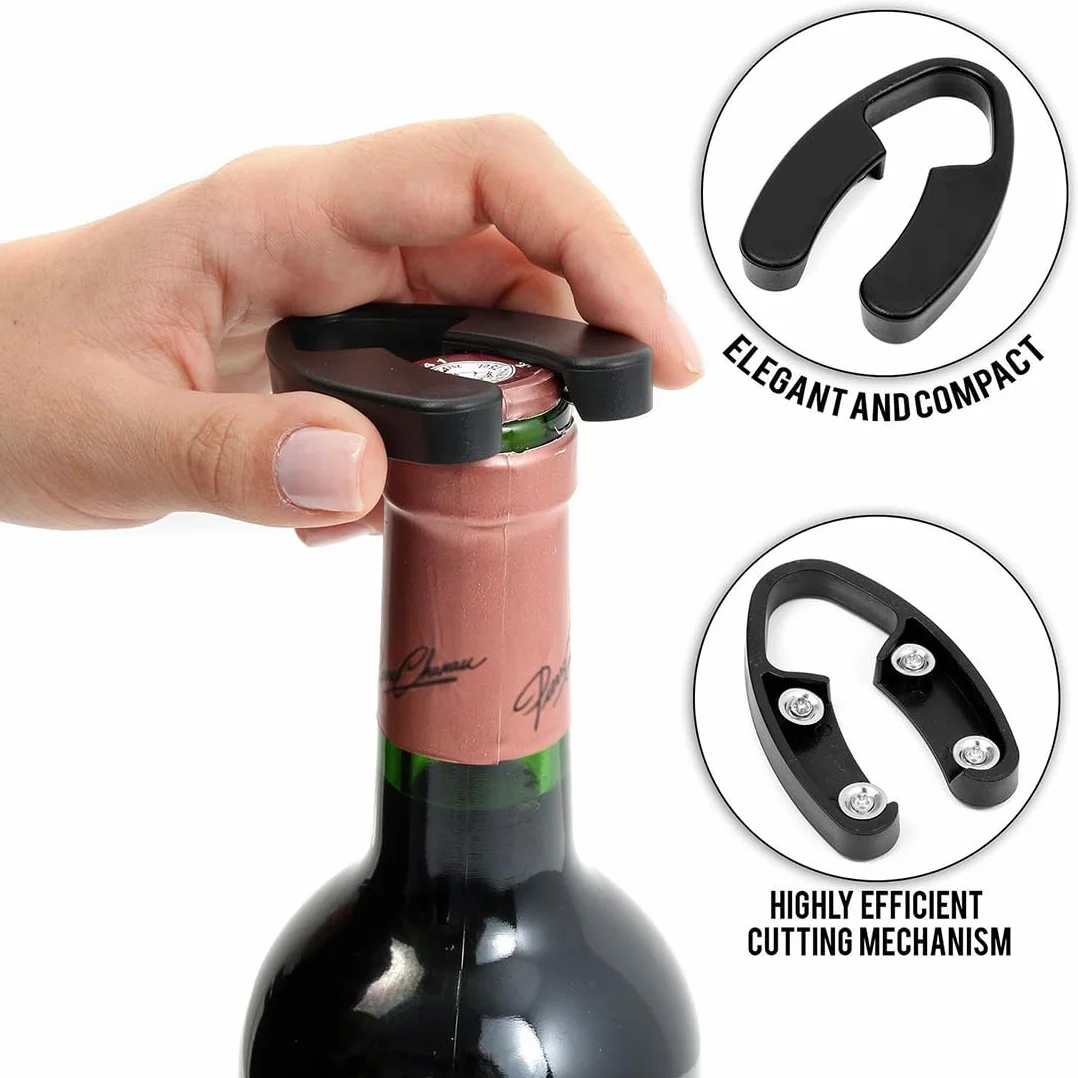 4 Piezas Cortador Papel Vino,Cortador Cápsulas para Botellas Vino,Cortacápsulas de Aluminio para Fiestas,Campamentos,Bodas