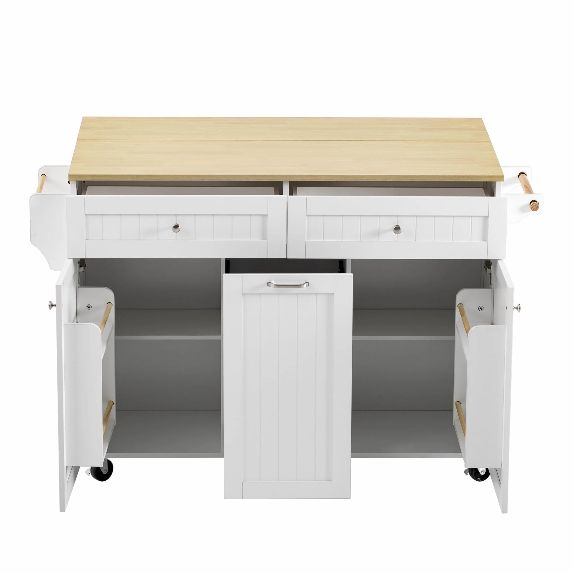 Isla de cocina con ruedas, extensible para comedor, isla de cocina con cajones multifunción, ideal para cocina y comedor (blanco)
