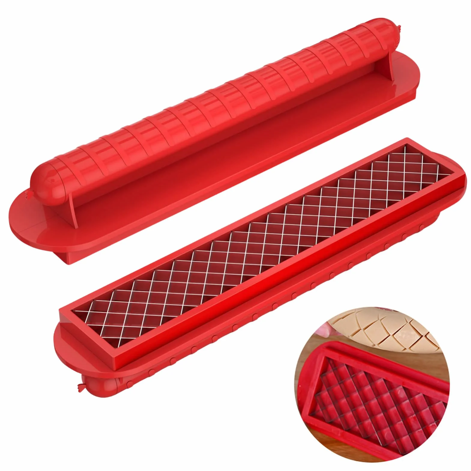 Cortador De Perros Calientes - Cortador De Hot Dogs Hot Dog De Espiral, Helicóptero De Jamón Compacto | Herramienta Livianas De Caza De Salchichas Roja Con Agarre, Dispositivo De Barbacoa Multipropósi