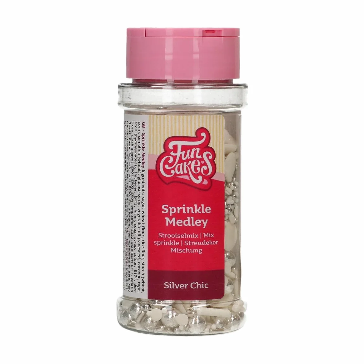 FunCakes Sprinkle Medley Silver Chique Plata Decoraciones de Azúcar 65g
