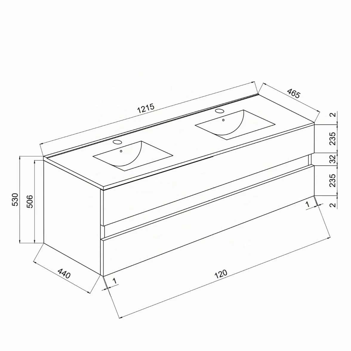 Kiamami Valentina - Mueble de baño Blanco Brillante 120cm, cajones y Lavabo Doble | Benaco