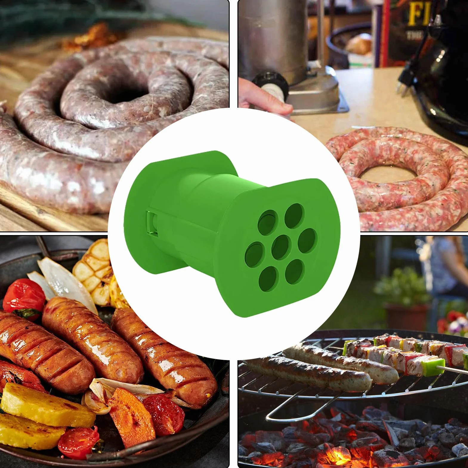 Cevapcici Maker - CEVAPI Mold Tool | Roll Shaper, 7 No Secos 7 Salchichas Prensa Squeeze, Manual Cevapcici Maker, Herramientas De Barbacoa Parrilla, Gadget De Cocina Para El