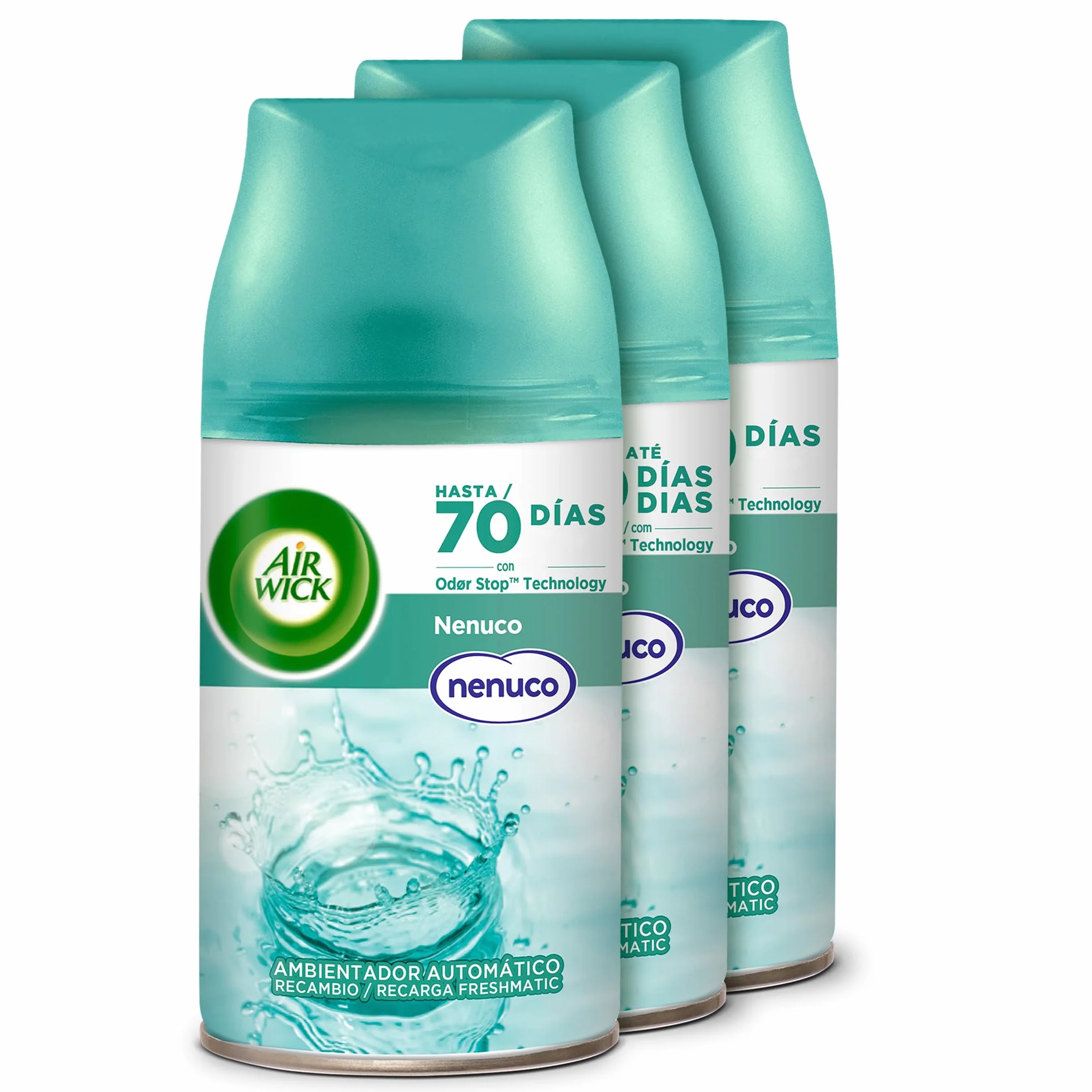 Air Wick Freshmatic Recambio Ambientador Spray Automático Nenuco 3 x 250ml