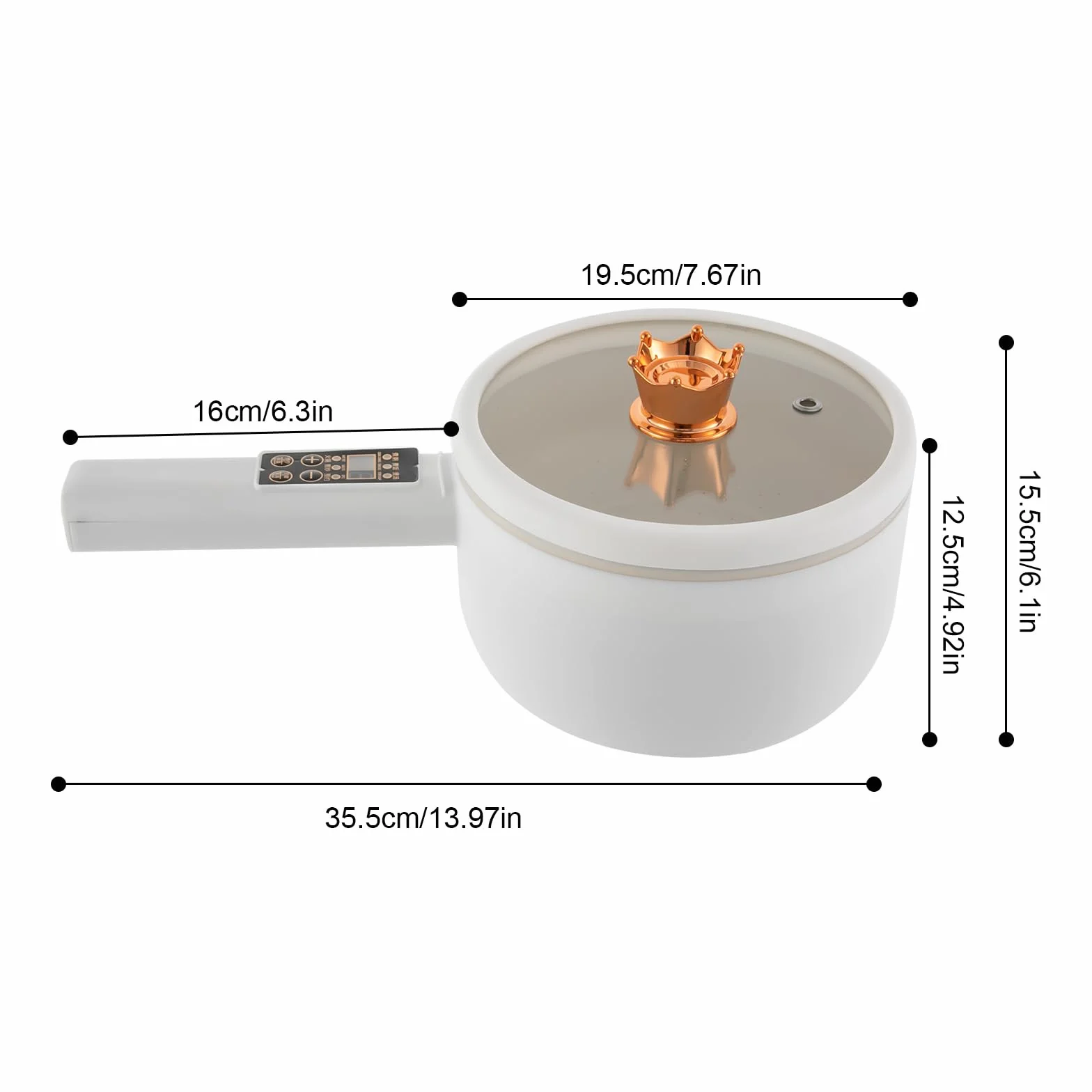 Olla eléctrica multifuncional 1,6 L antiadherente 220 V 770 W mini portátil