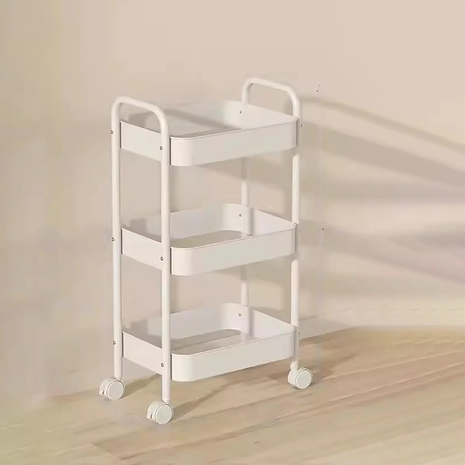 Genérico Expositor de 3 y 4 Niveles con Ruedas, Ideal para Snacks, Frutas y Herramientas, fácil de Montar, Ideal para Cocina, despensa y Cine en casa (44 x 23 x 78 cm)