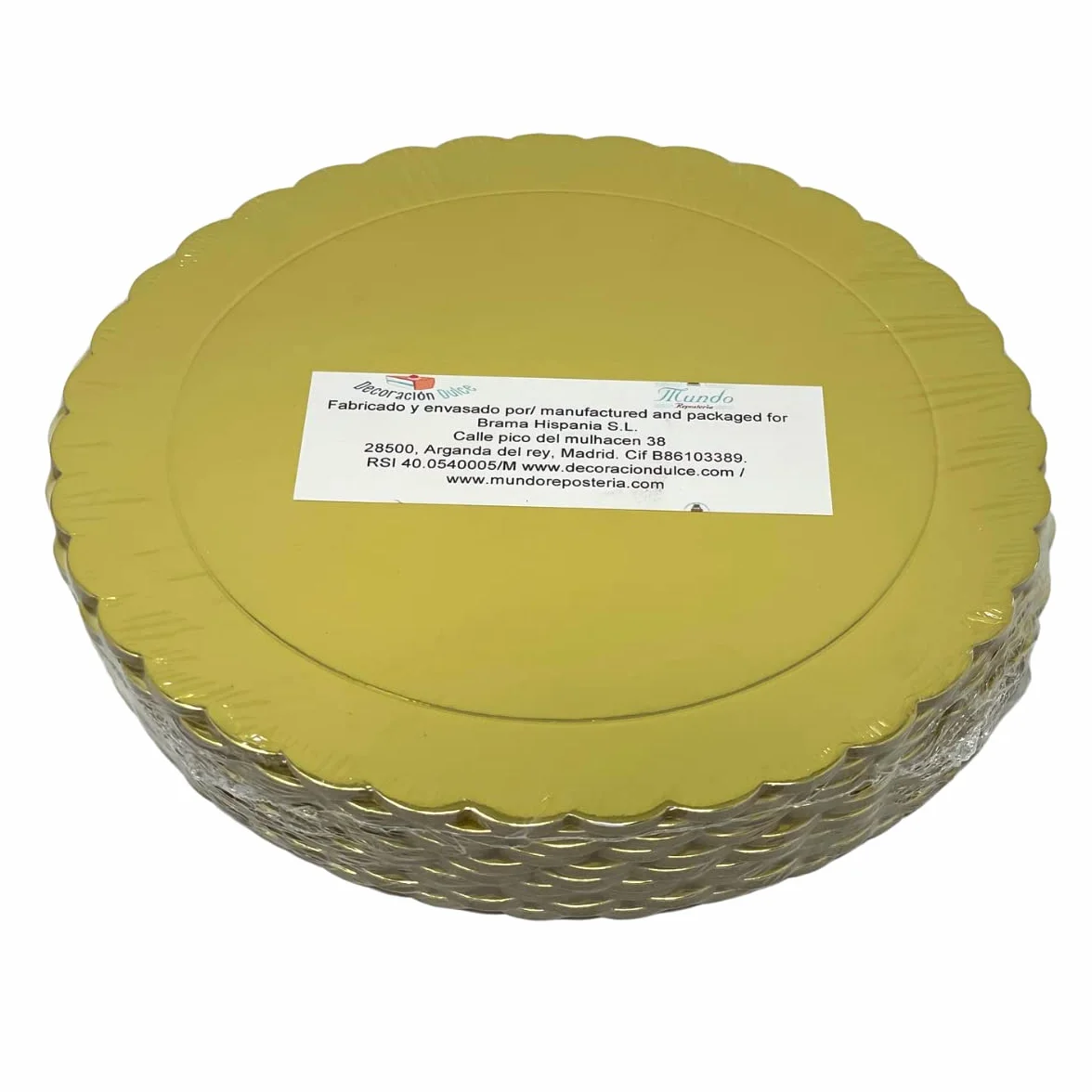 Discos Bases Extrafuerte 25cm x 3mm para Pasteles Oro