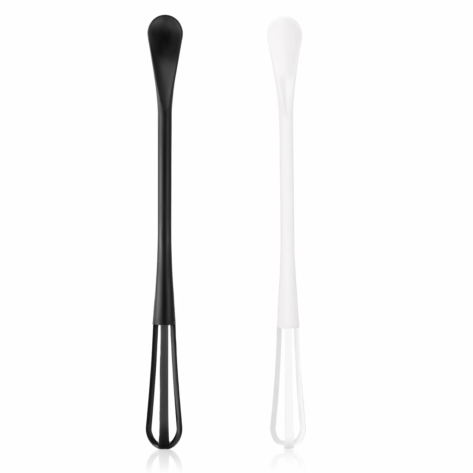 TIESOME Mini batidor multifuncional 2 en 1, 2 piezas de herramienta de mezcla pequeña con mango largo para mezclar y mezclar ingredientes y salsas