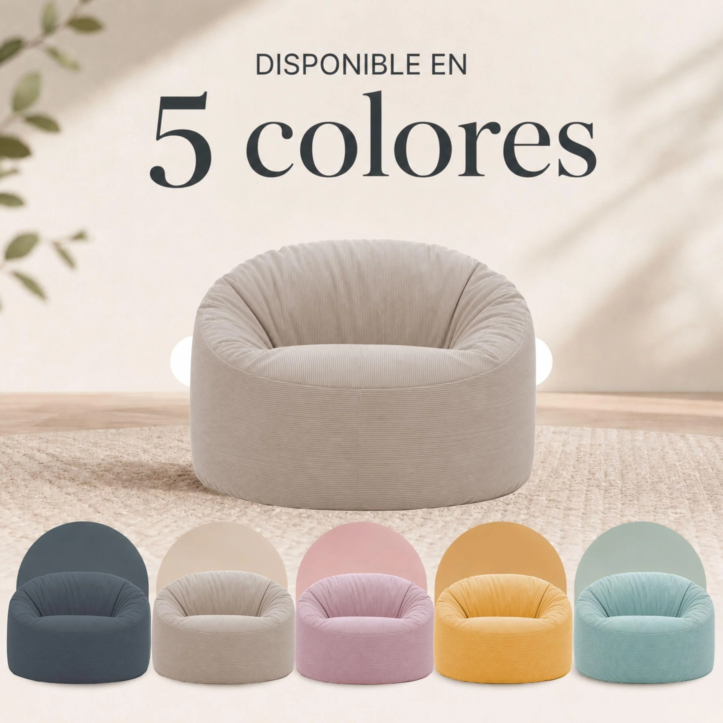 bananair - Puff Salón de Terciopelo Acanalado - Suave y Confortable - Puff Pera con Relleno de Espuma Incluido, Óptimo Apoyo para la Espalda - Bean Bag, Sofa Puff Gigante (100 cm, Azul Marino)