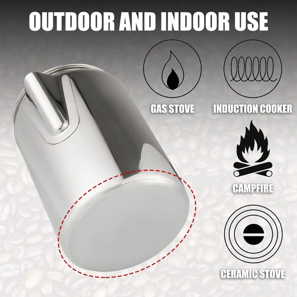 Cafetera percoladora de acero inoxidable para camping 9 tazas