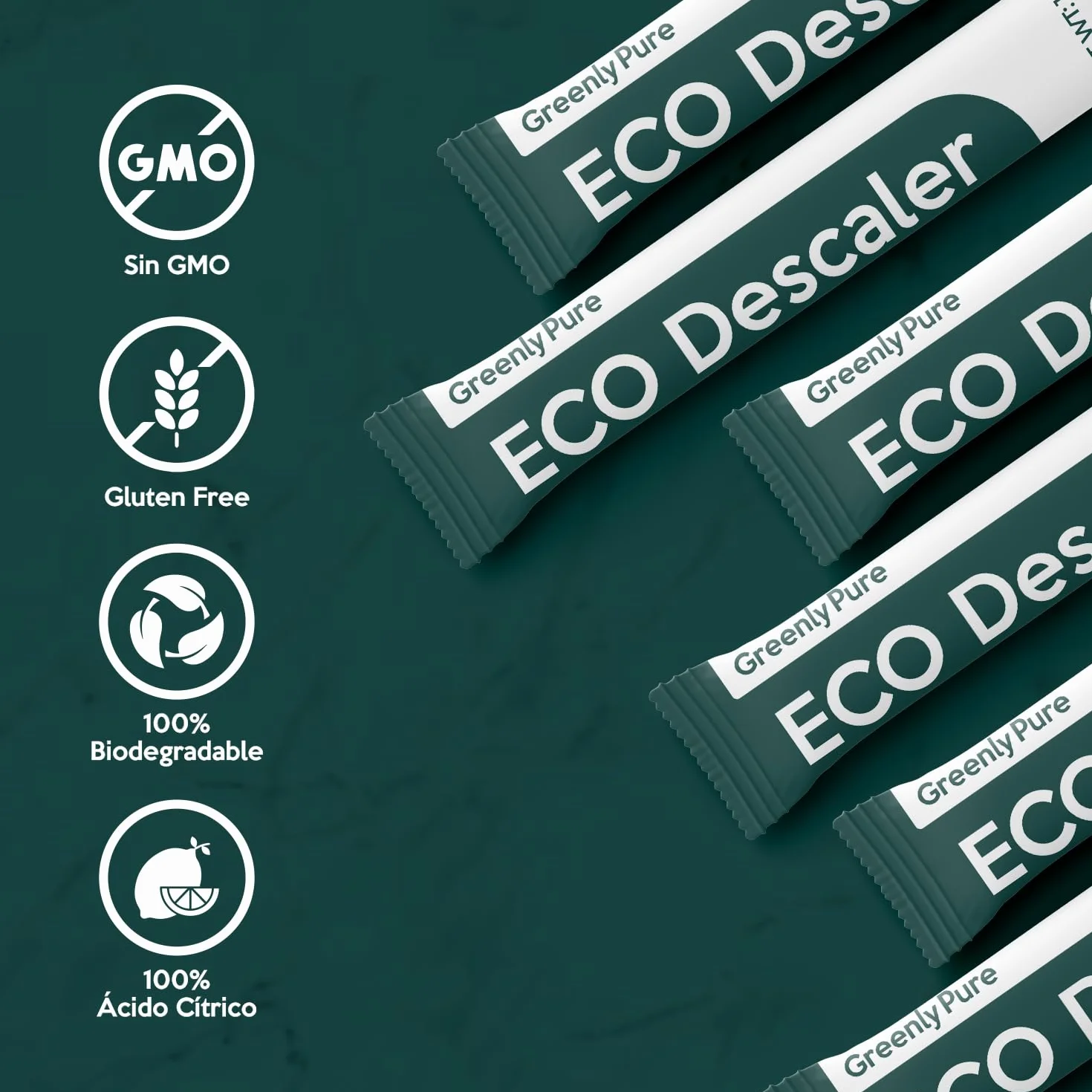 Descalcificador de Cafetera Ecológico Universal, Ácido Cítrico en Polvo, 12 uds x 15 gr