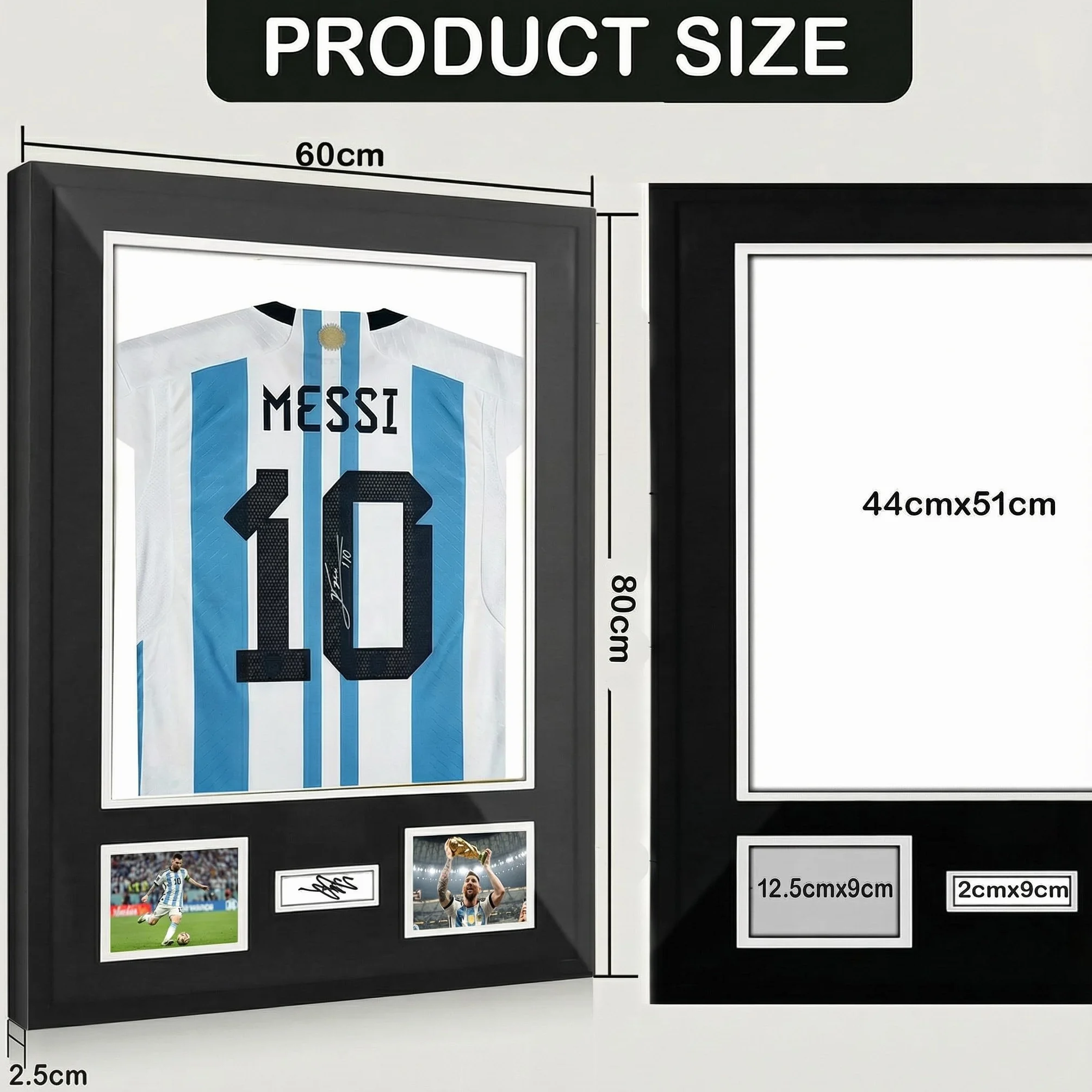 Marco de camiseta de fútbol de 60 x 80 cm, marco de aleación de aluminio, kit de exhibición de camisetas deportivas para adultos, marco para camiseta de fútbol, idea para camiseta de rugby