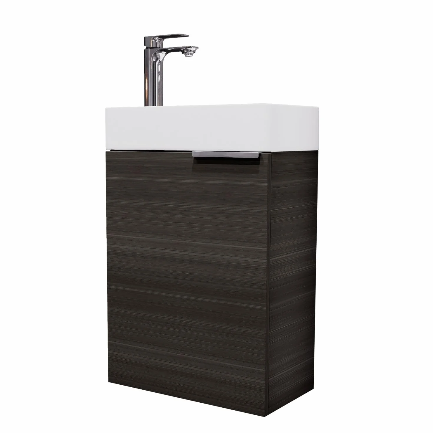 Planetmöbel Mueble baño con Lavabo 40 cm, Mueble bajo Lavabo para baños pequeños, Aseo de Invitados, Antracita