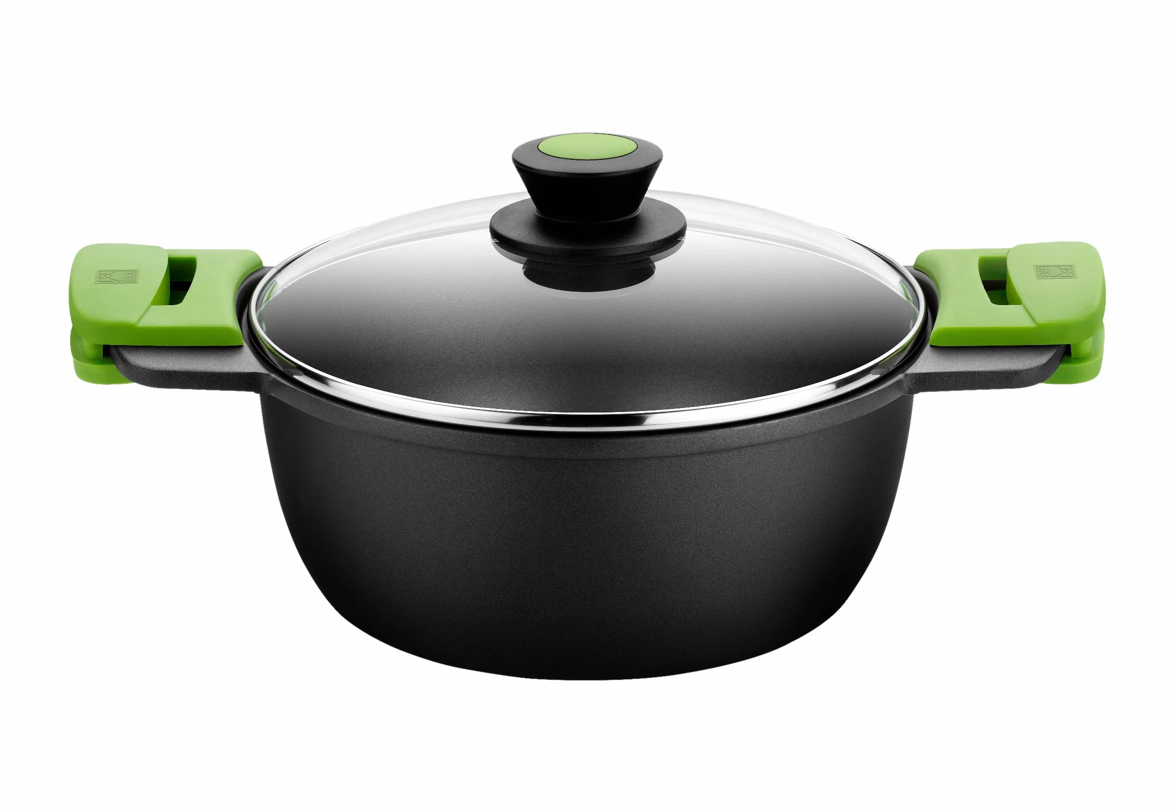 BRA Prior Cacerola Alta 20 cm con Tapa de Cristal y Asas de Silicona Extraíbles, Apta para Inducción y Horno