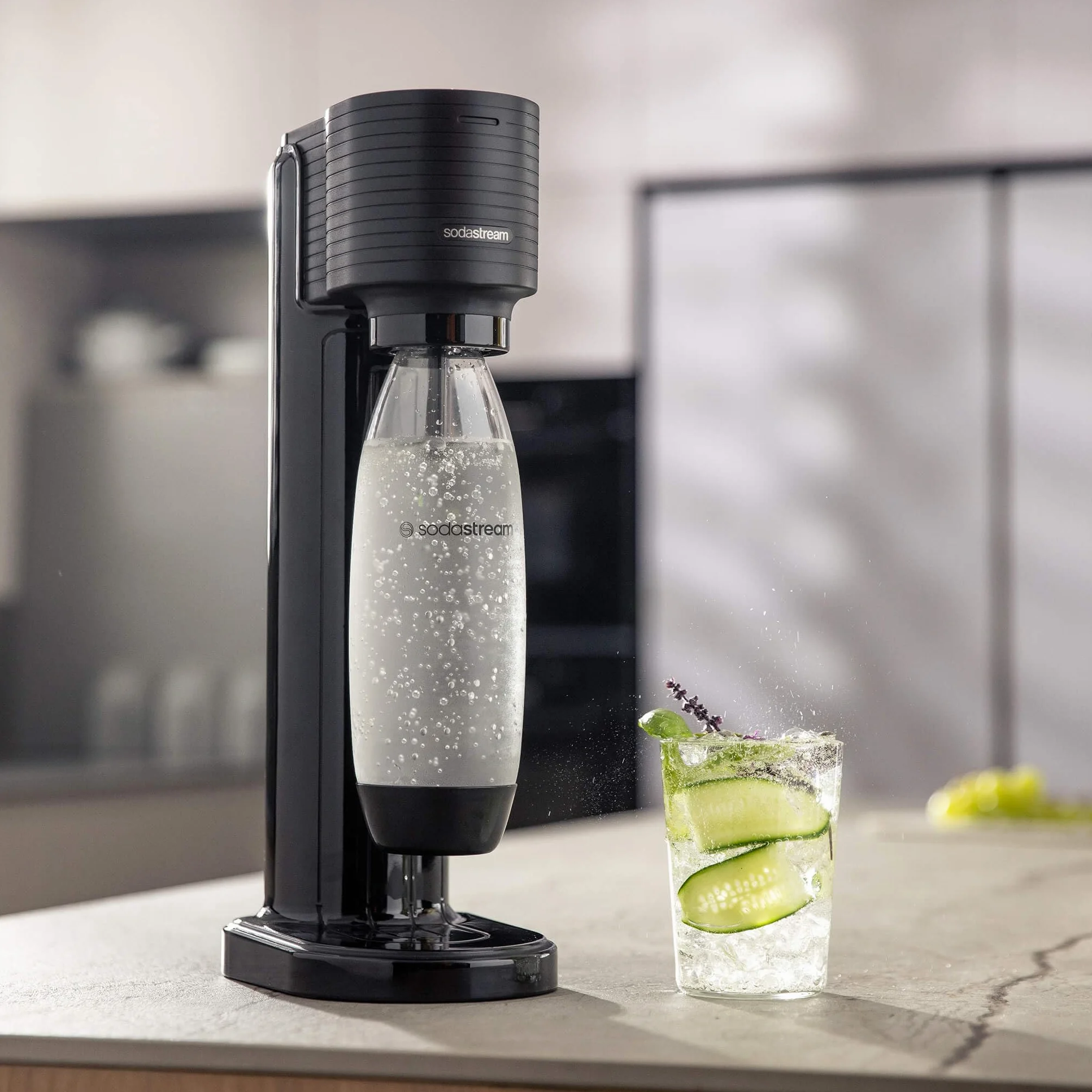 Sodastream GAIA Máquina de agua con gas y soda 1L 0.5L negro