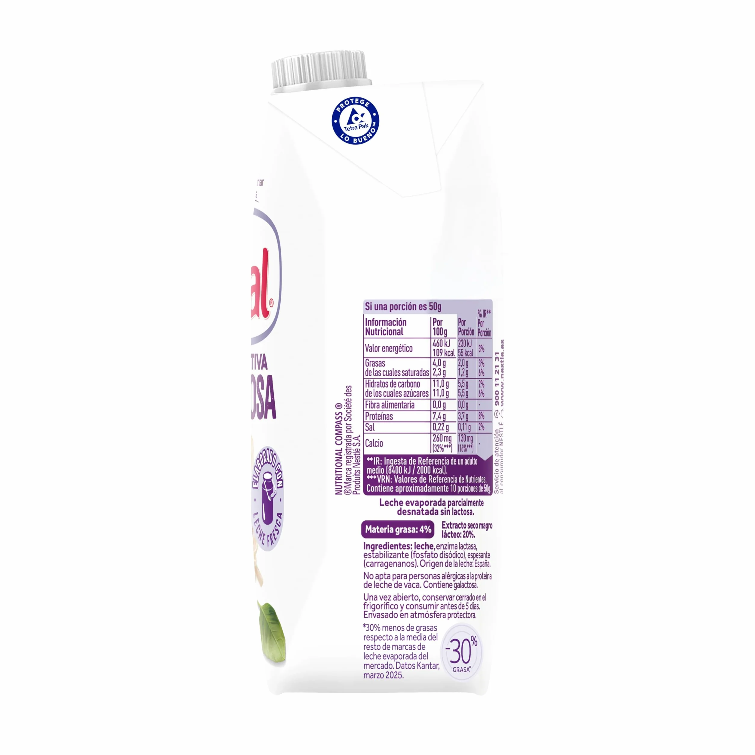 Nestlé Ideal Leche evaporada Sin Lactosa 12 x 500 ml (525 g)