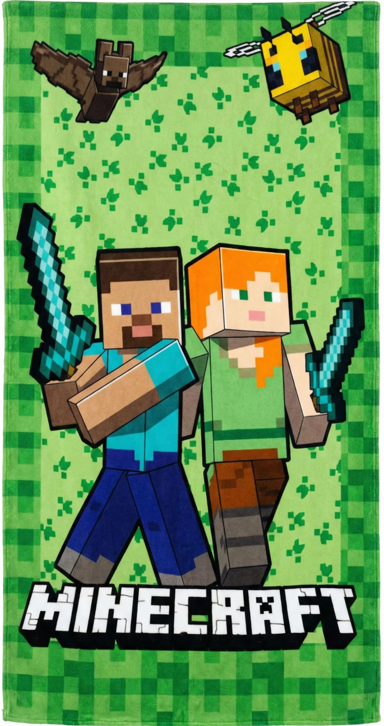 Toalla de playa infantil Minecraft Fan Microfibra poliéster colores vivos verano