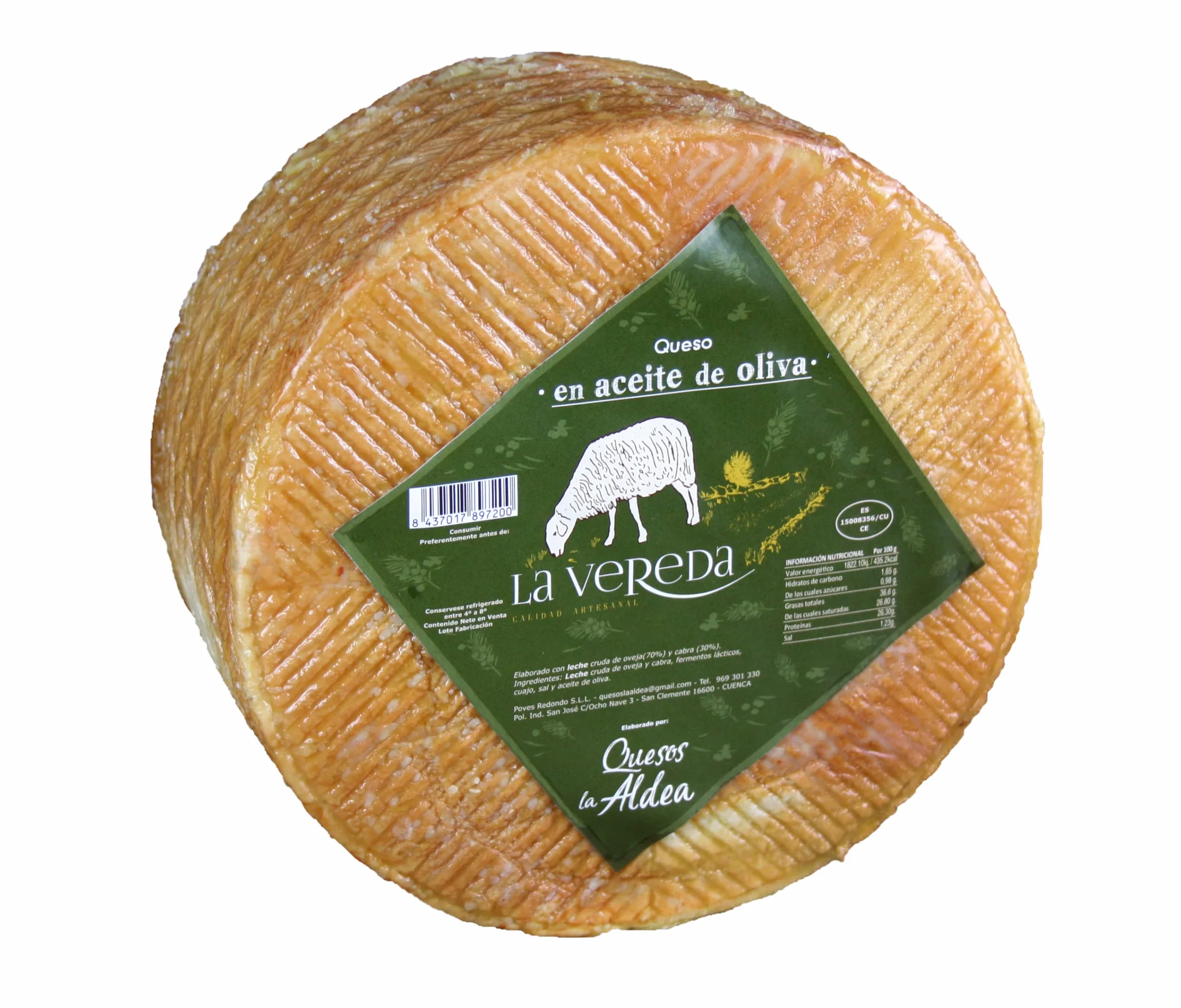 QUESOS LA ALDEA Queso Artesano de Oveja y Cabra Curado en Aceite de Oliva 0,75 kg