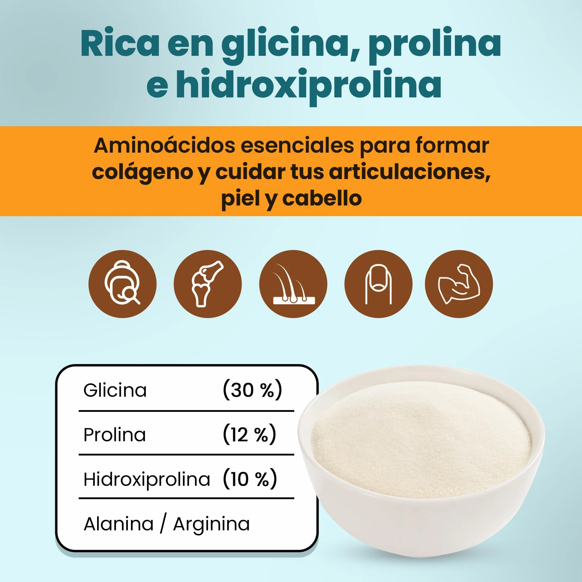 Snadi Gelatina en Polvo 1 kg Pura Sin Sabor Rica en Aminoácidos Precursores del Colágeno para Repostería Postres Geles y Salsas