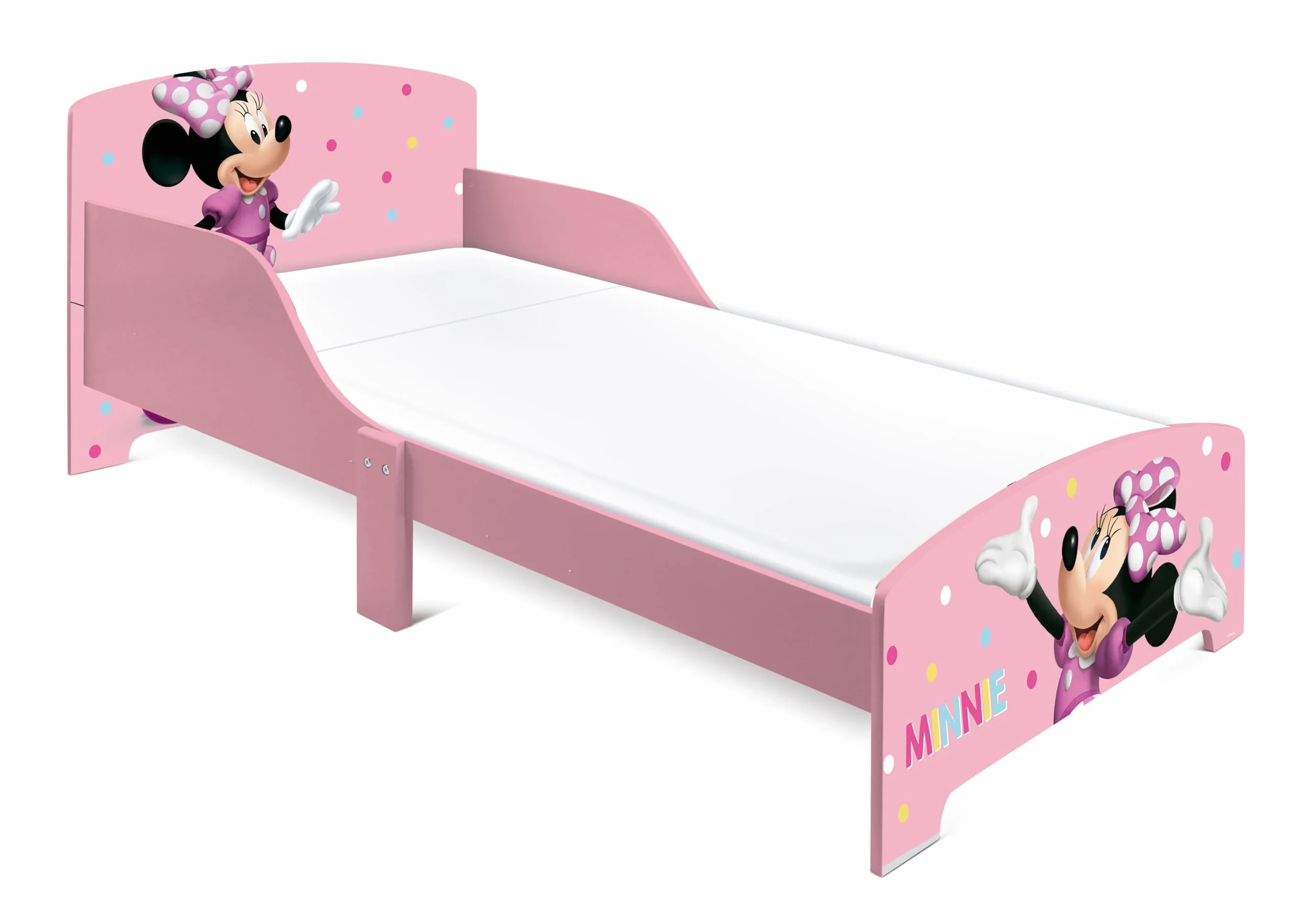 Cama Infantil de Madera Disney Minnie Mouse ARDITEX 77x143x60cm Rosa Apta colchones 70x140cm