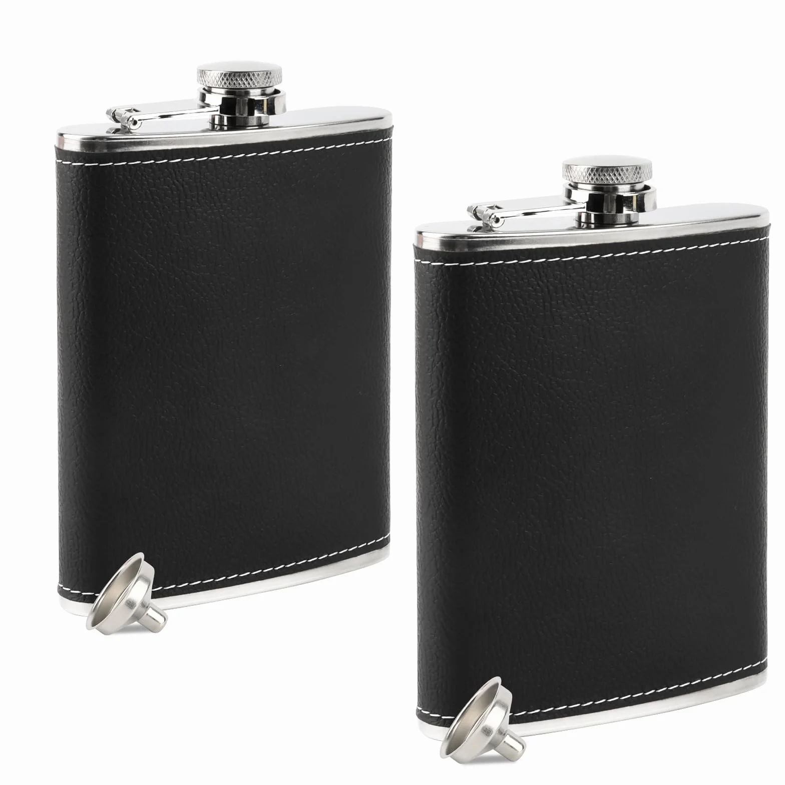 Resouwe 8 oz Hip Flask de Acero Inoxidable con 2 Frascos y 2 Embudos para Bar Camping Picnic