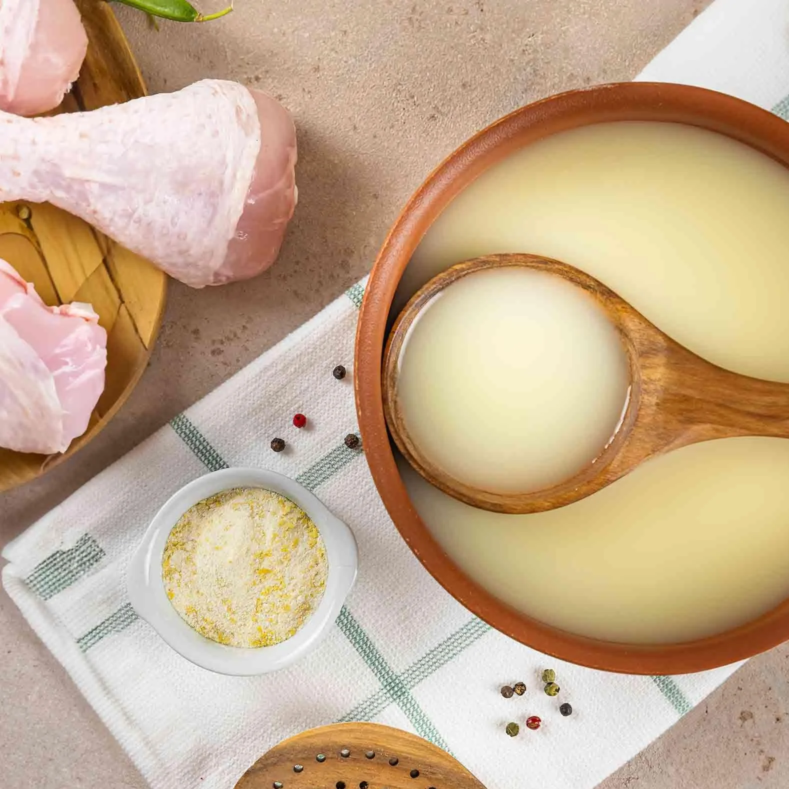 HSN Caldo de Pollo Proteico en Polvo 500g 33 Tomas Alto en Proteínas No-GMO Sin Gluten