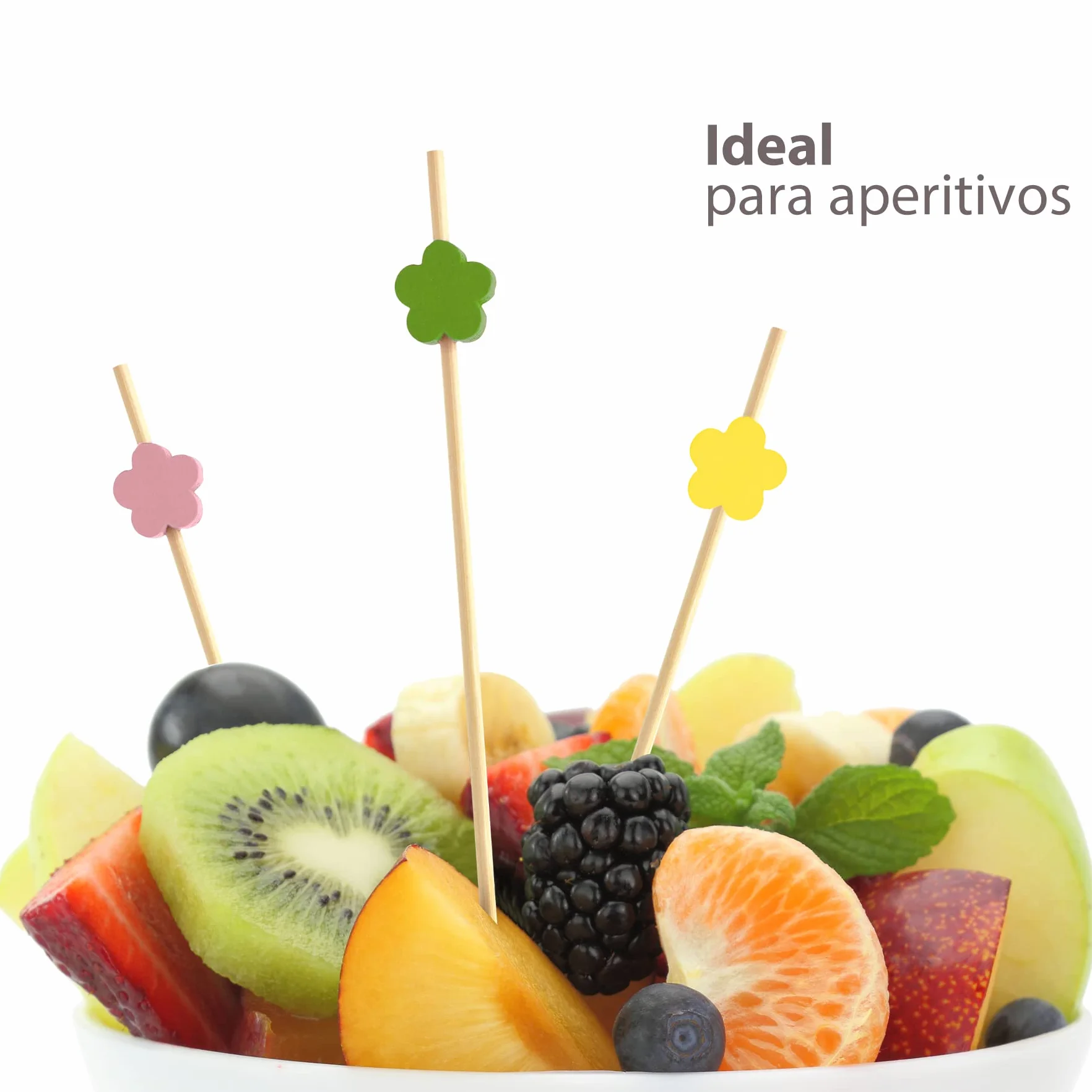 Palillos de Cóctel 12cm Bambú Ecológicos 50/100/300 Piezas Pinchos Decorativos