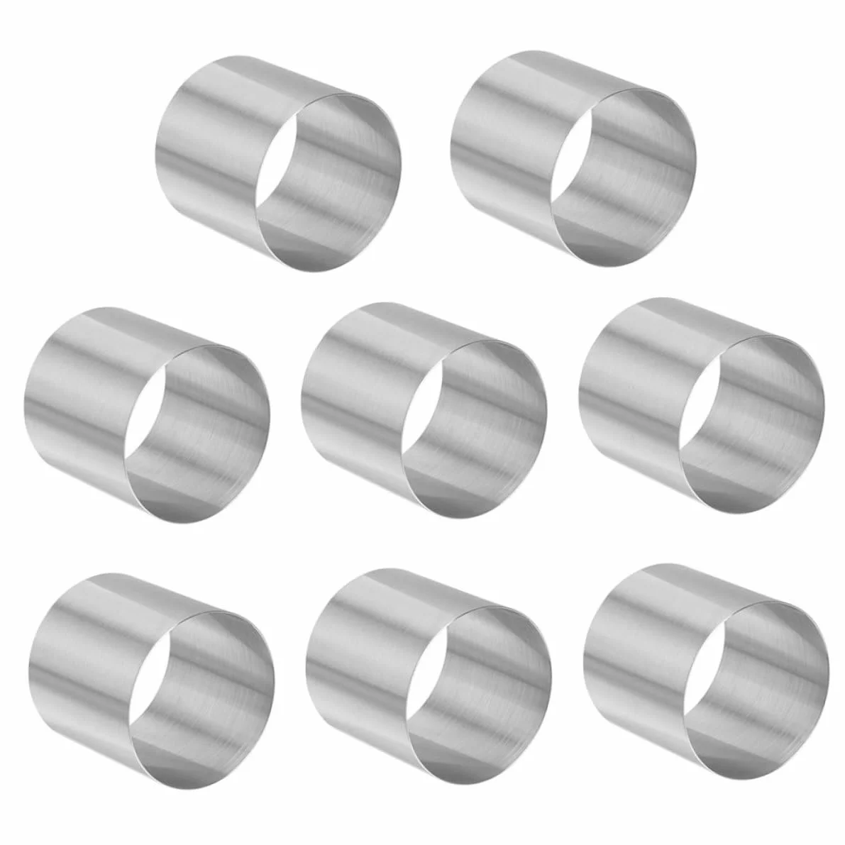 Molde de Repostería Redondo de Acero Inoxidable 8 Piezas 5x5cm Bordes Lisos para Hornear Tartas Mousse y Postres en Cocina y Panadería