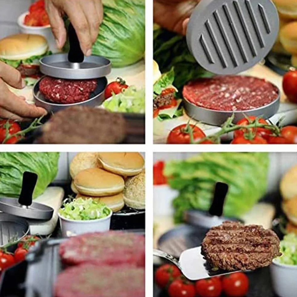 Hamburguesas Molde Prensa Antiadherente Aluminio Burger Maker Prensador Barbacoa Utensilios Cocina