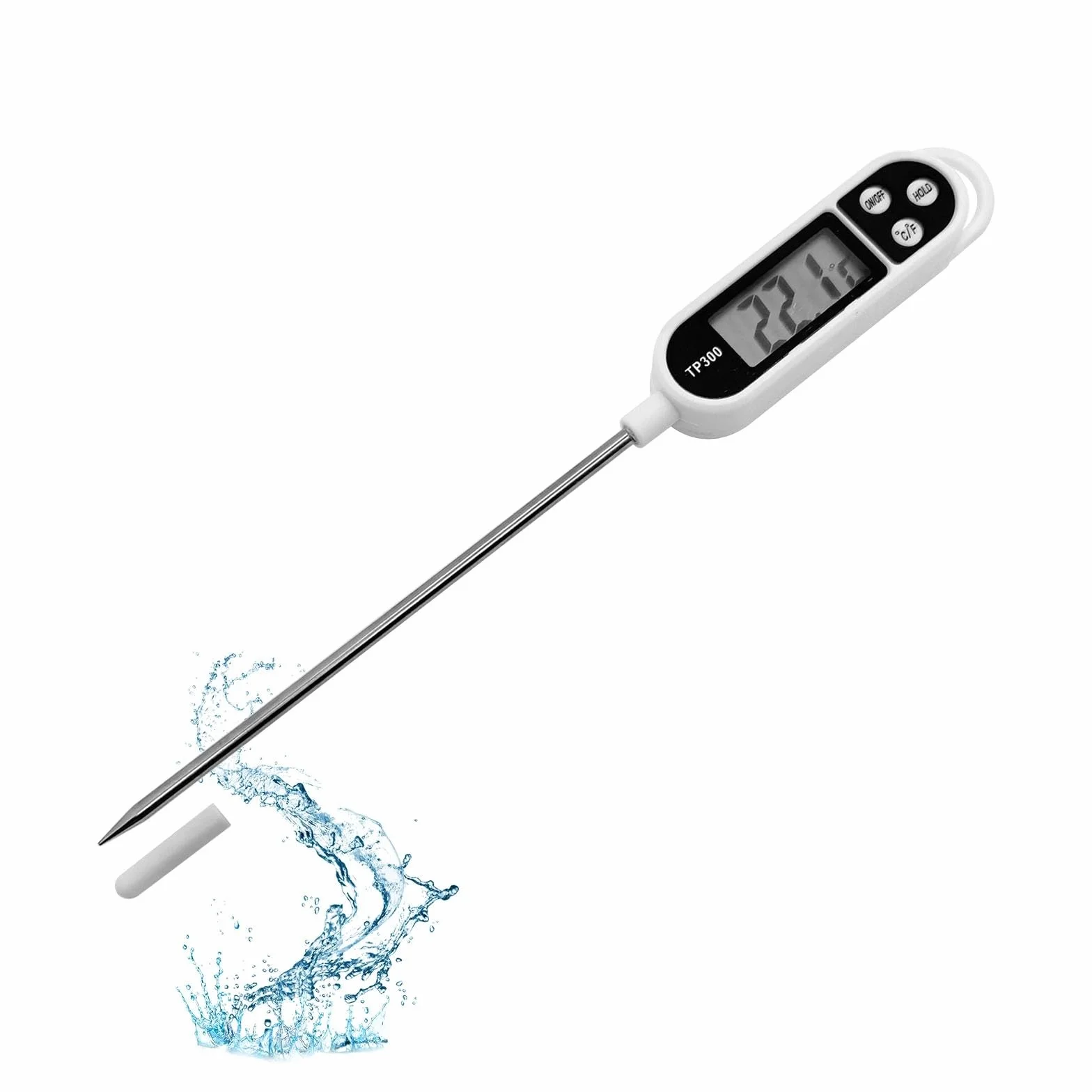 Termometro Cocina Digital con 3 Segundos Lectura Instantánea, Pantalla LCD Retroiluminada y Calibración, Termometro Carne para BBQ, Comida, Leche, Agua, Caramelo y Líquido