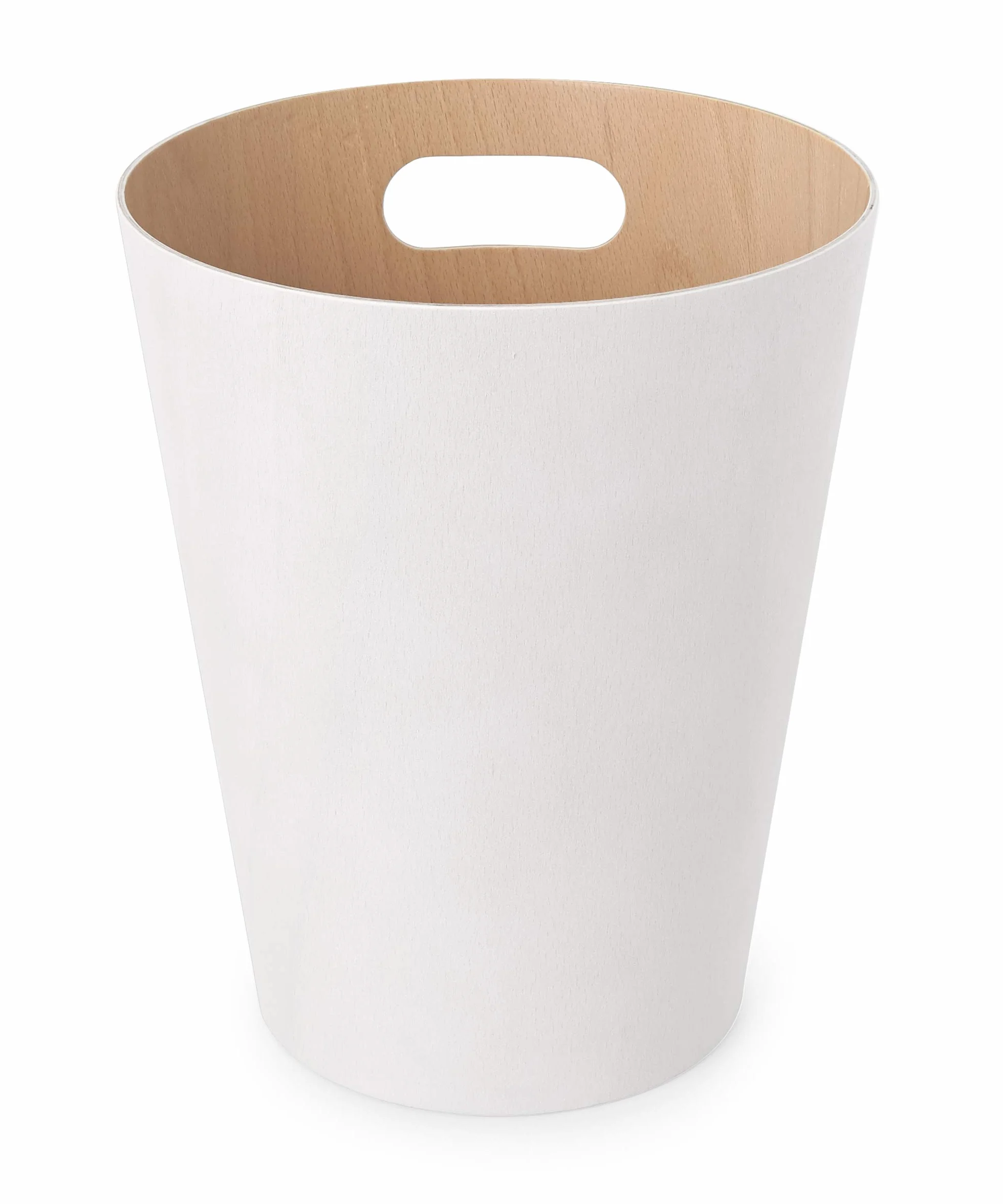 Umbra Woodrow Cesto de basura, con capacidad de 7.5 l, Blanco/Natural
