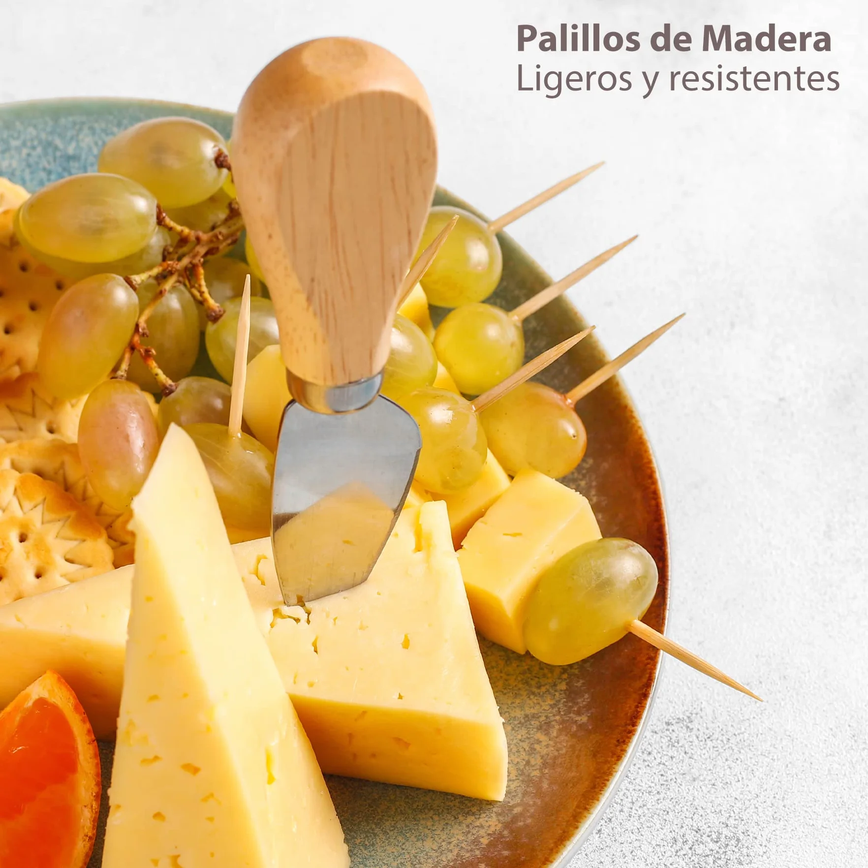 Palillos de Madera Redondos con Protección de Plástico, Pack 1000, 2000, 4000 o 6000, Palillos de Dientes Higiénicos, 6.5cm Largo, Pincho de Aperitivos o Manualidades, en Bolsa de Plástico.