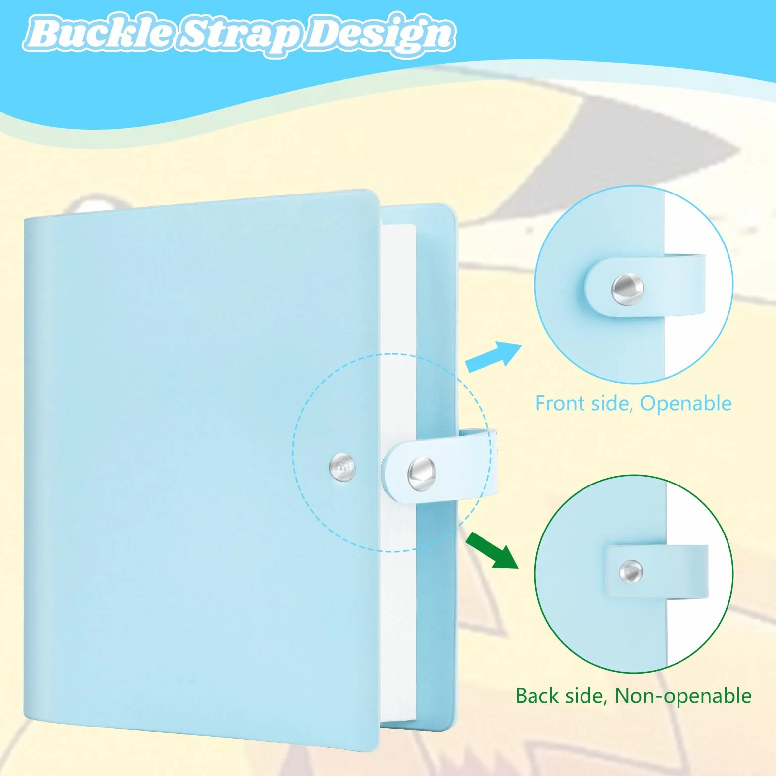 Álbum de Fotos con 320 Bolsillos para Cámaras Instantáneas Fujifilm Instax Mini 12/11/9/40/99/90/8/7 Evo y Polaroid Snap/Z2300/SocialMatic, Compatible con Fotos de 86x54 mm (azul pastel)